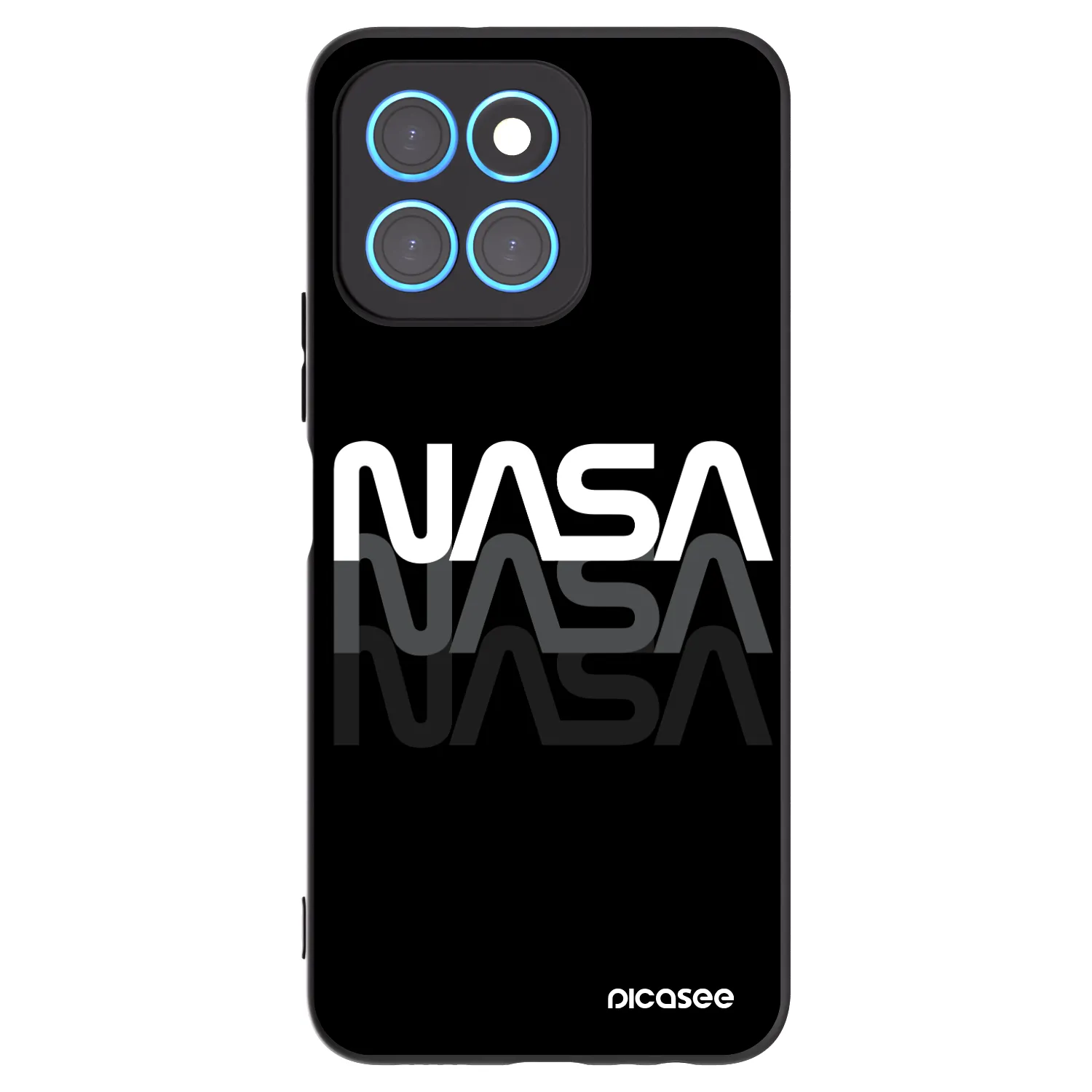 Picasee silikonowe czarne etui na Honor X8 5G - NASA Triple