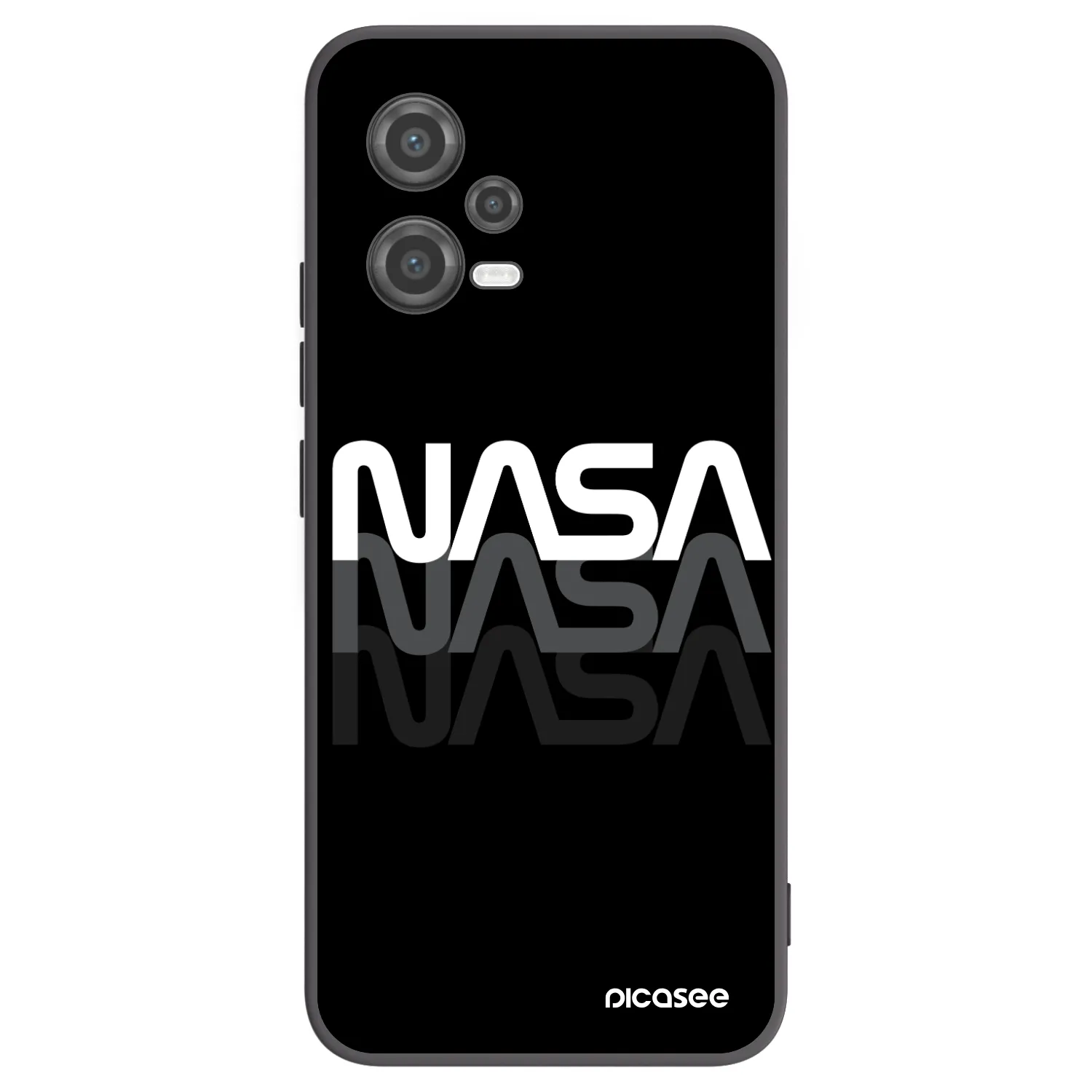Picasee silikonowe czarne etui na Xiaomi Poco X5 - NASA Triple