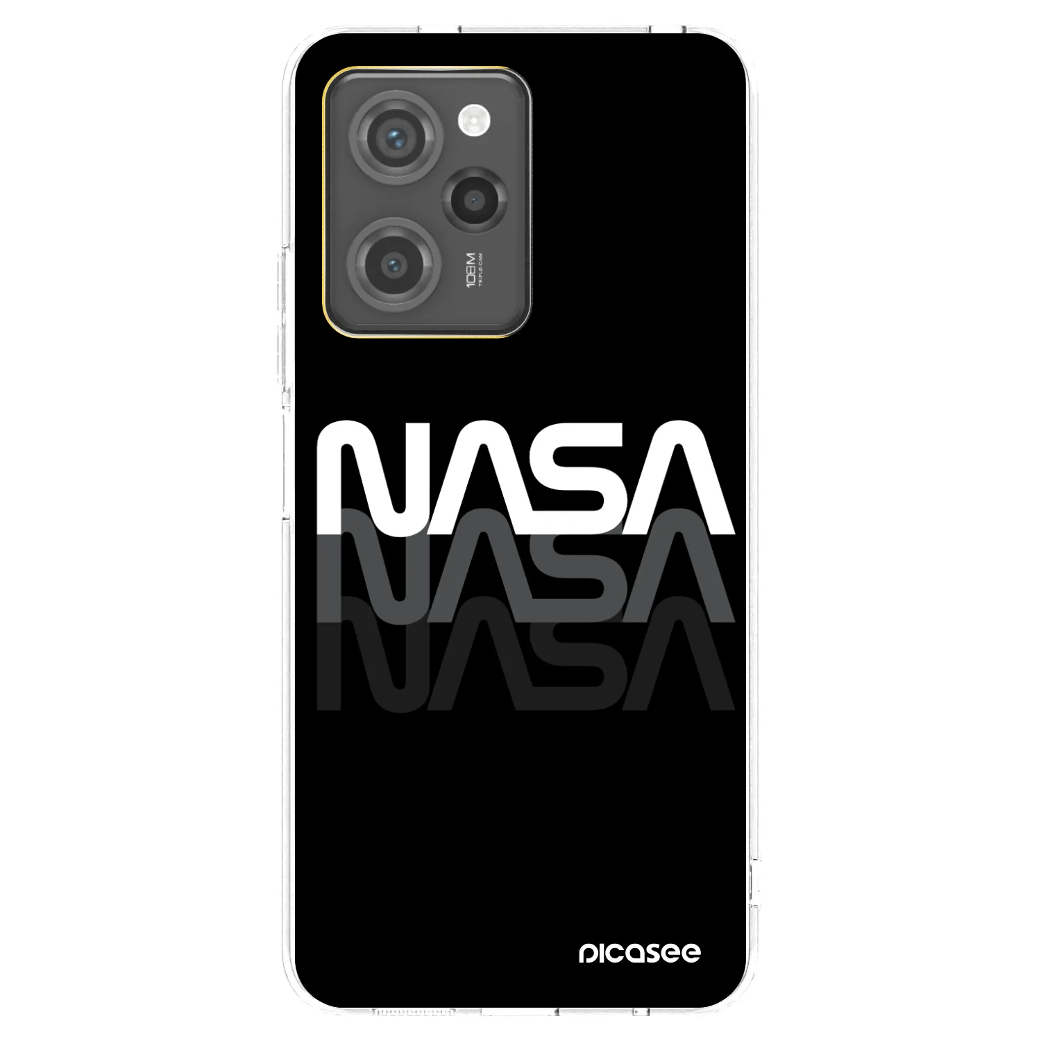 Picasee silikonowe czarne etui na Xiaomi Poco X5 Pro - NASA Triple