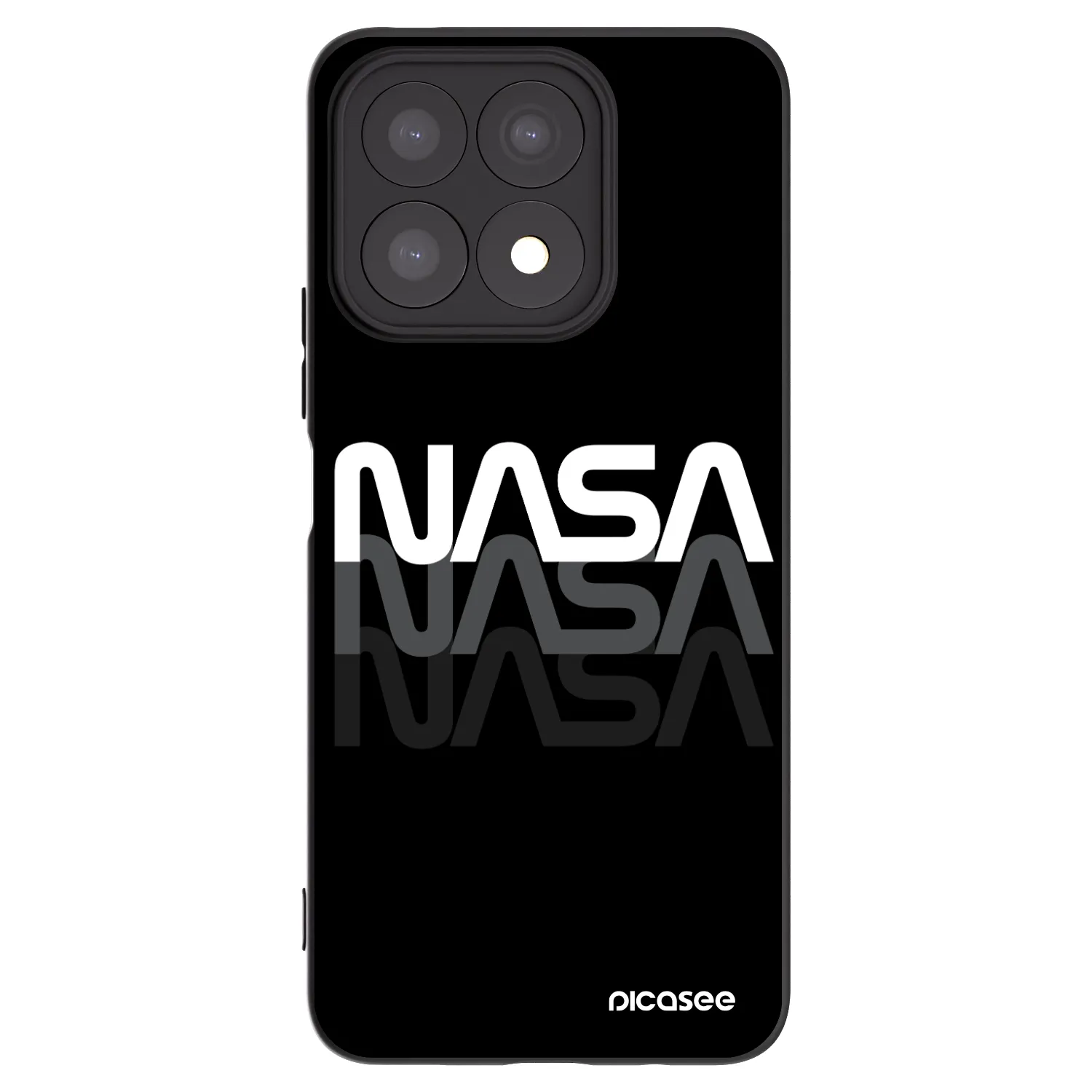Picasee silikonowe czarne etui na Honor X8a - NASA Triple