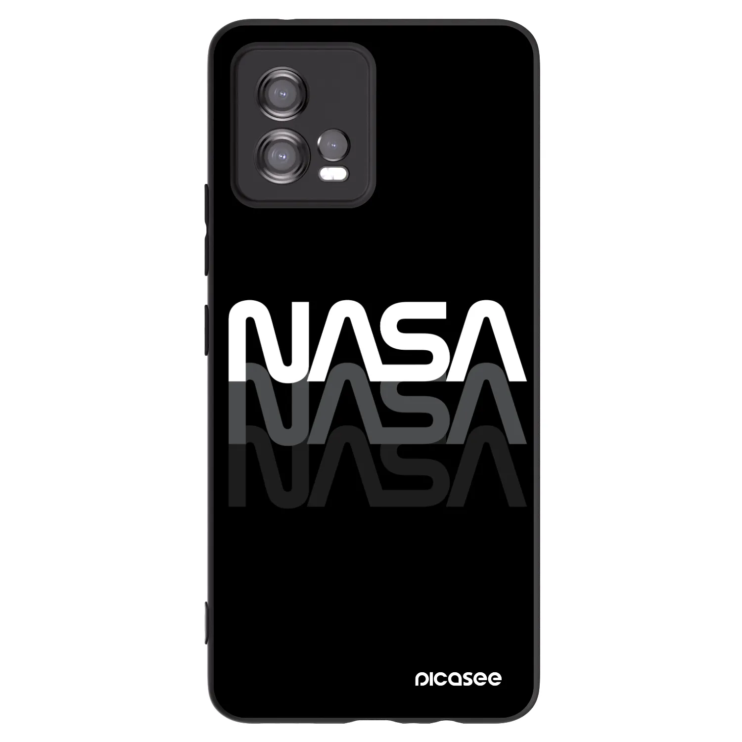 Picasee silikonowe czarne etui na Motorola Moto G72 - NASA Triple