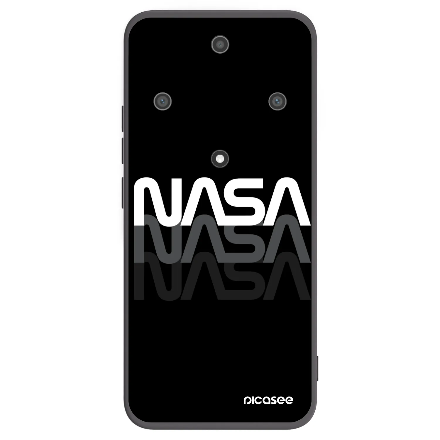 Picasee silikonowe czarne etui na Honor Magic5 Lite 5G - NASA Triple
