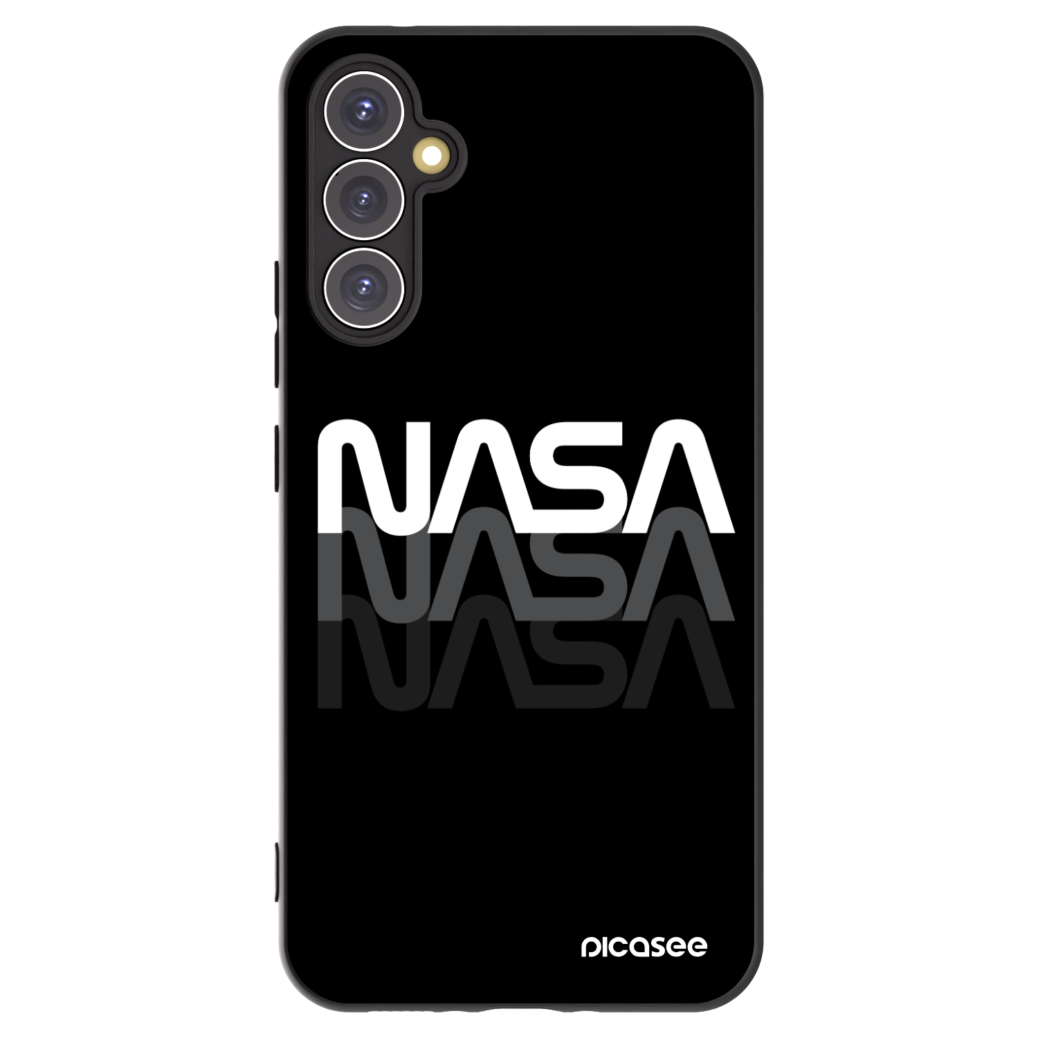 Picasee silikonowe czarne etui na Samsung Galaxy A34 5G A346B - NASA Triple