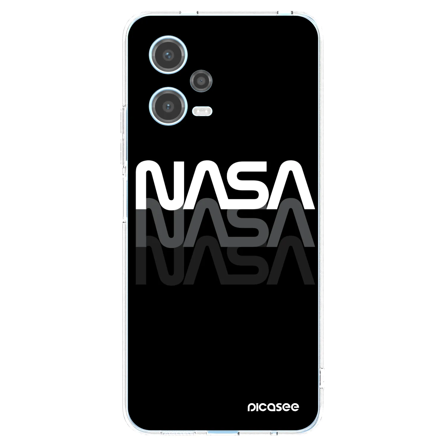 Picasee silikonowe przeźroczyste etui na Xiaomi Redmi Note 12 5G - NASA Triple