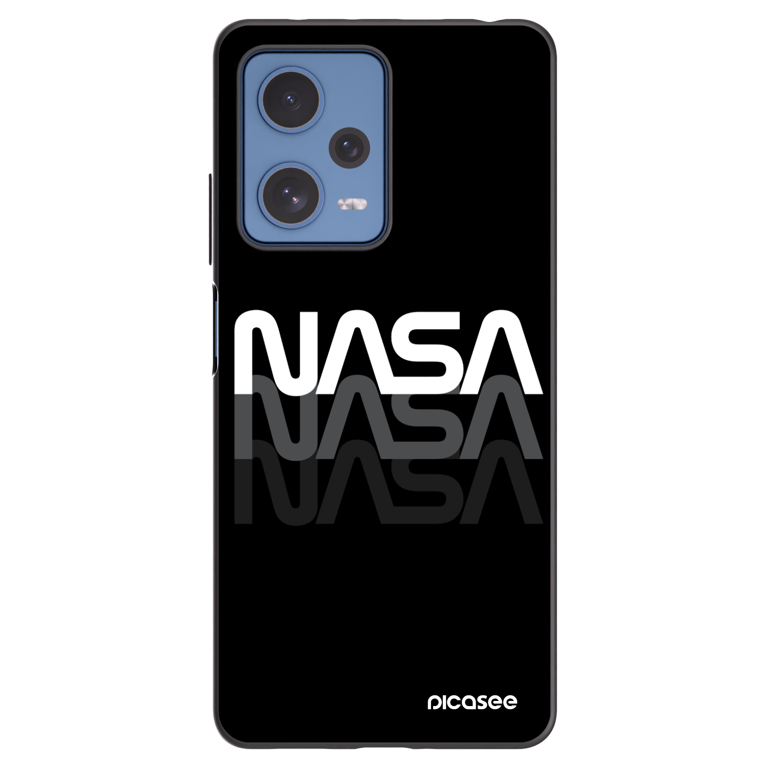 Picasee silikonowe czarne etui na Xiaomi Redmi Note 12 Pro 5G - NASA Triple