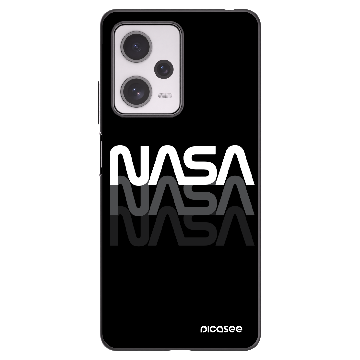 Picasee silikonowe czarne etui na Xiaomi Redmi Note 12 Pro+ 5G - NASA Triple