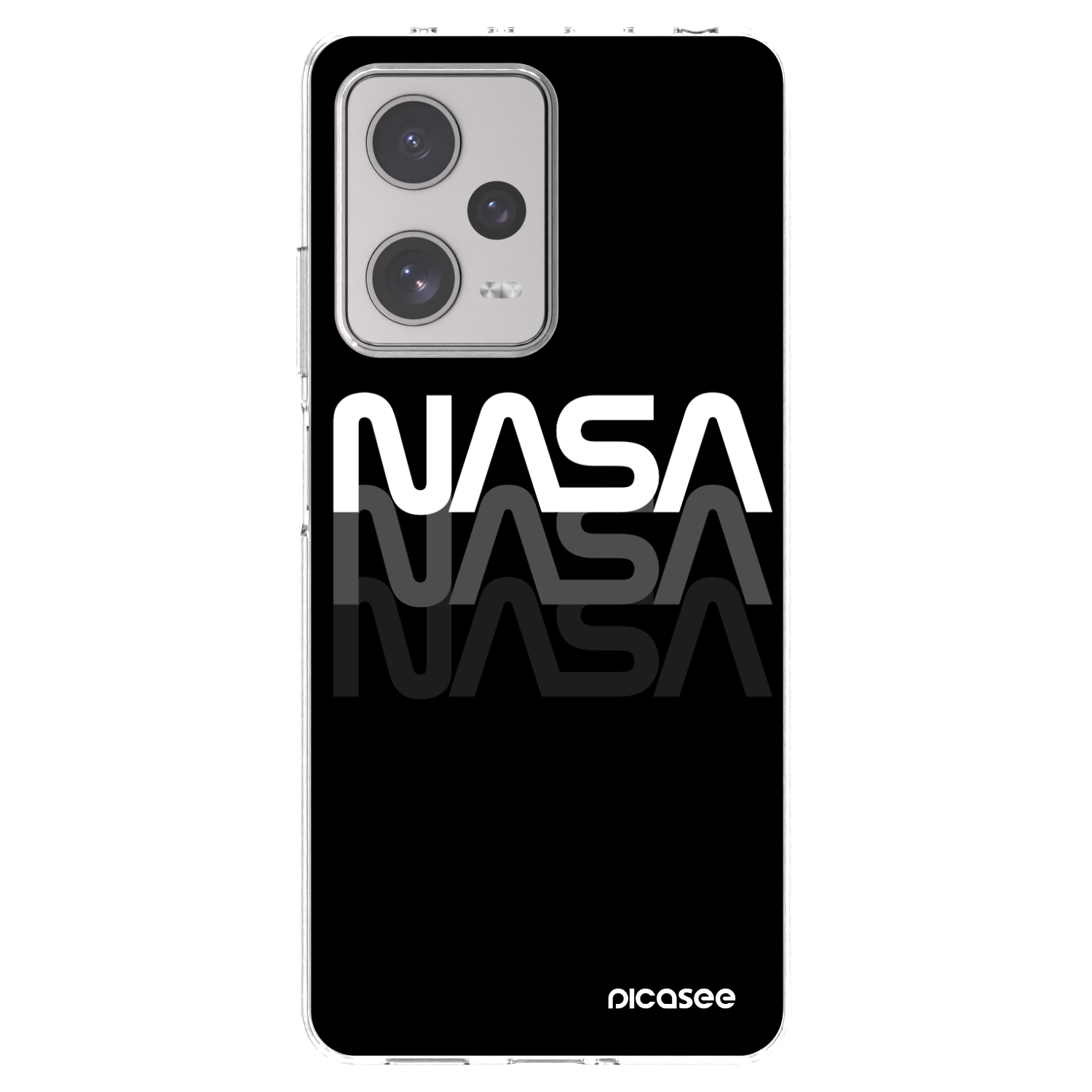 Picasee silikonowe przeźroczyste etui na Xiaomi Redmi Note 12 Pro+ 5G - NASA Triple