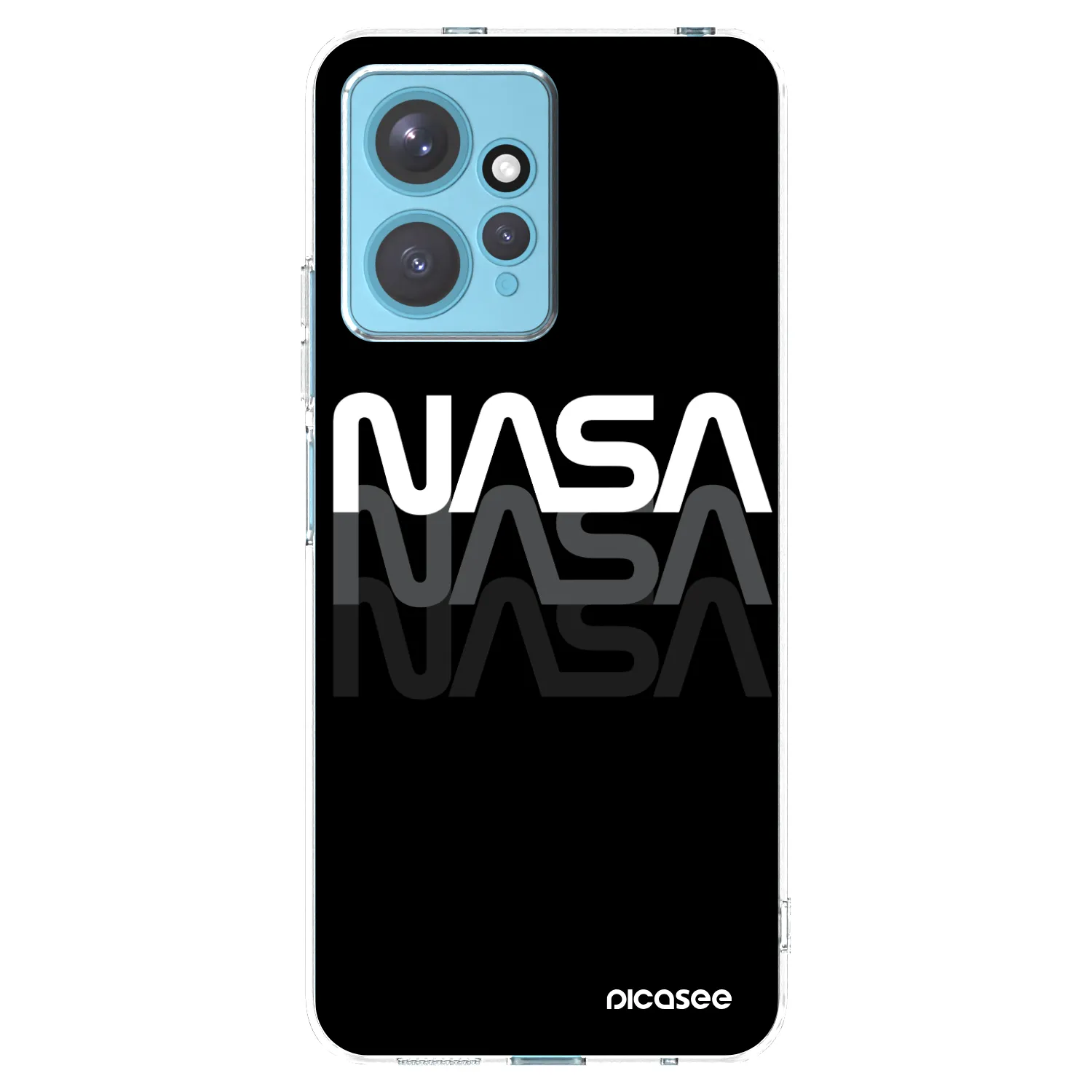 Picasee silikonowe przeźroczyste etui na Xiaomi Redmi Note 12 4G - NASA Triple