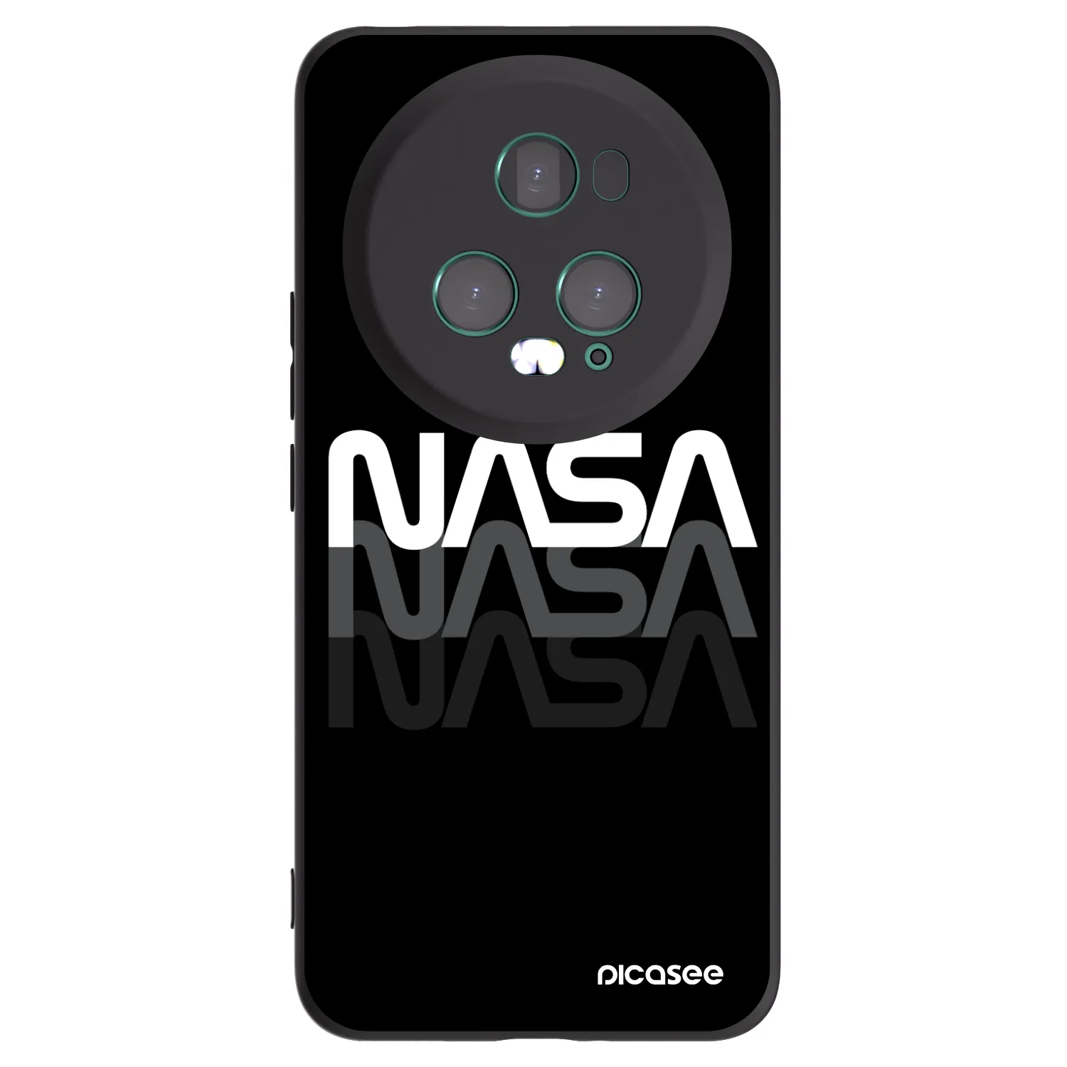 Picasee silikonowe czarne etui na Honor Magic5 Pro - NASA Triple