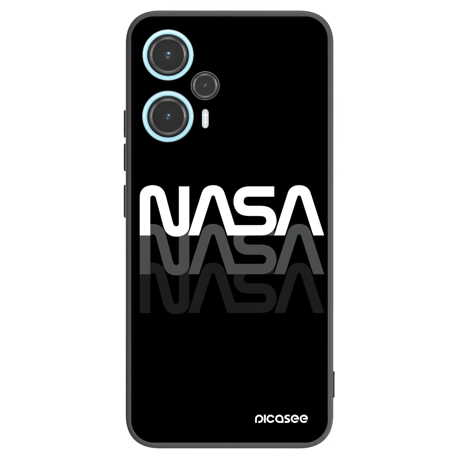 Picasee silikonowe czarne etui na Xiaomi Poco F5 - NASA Triple