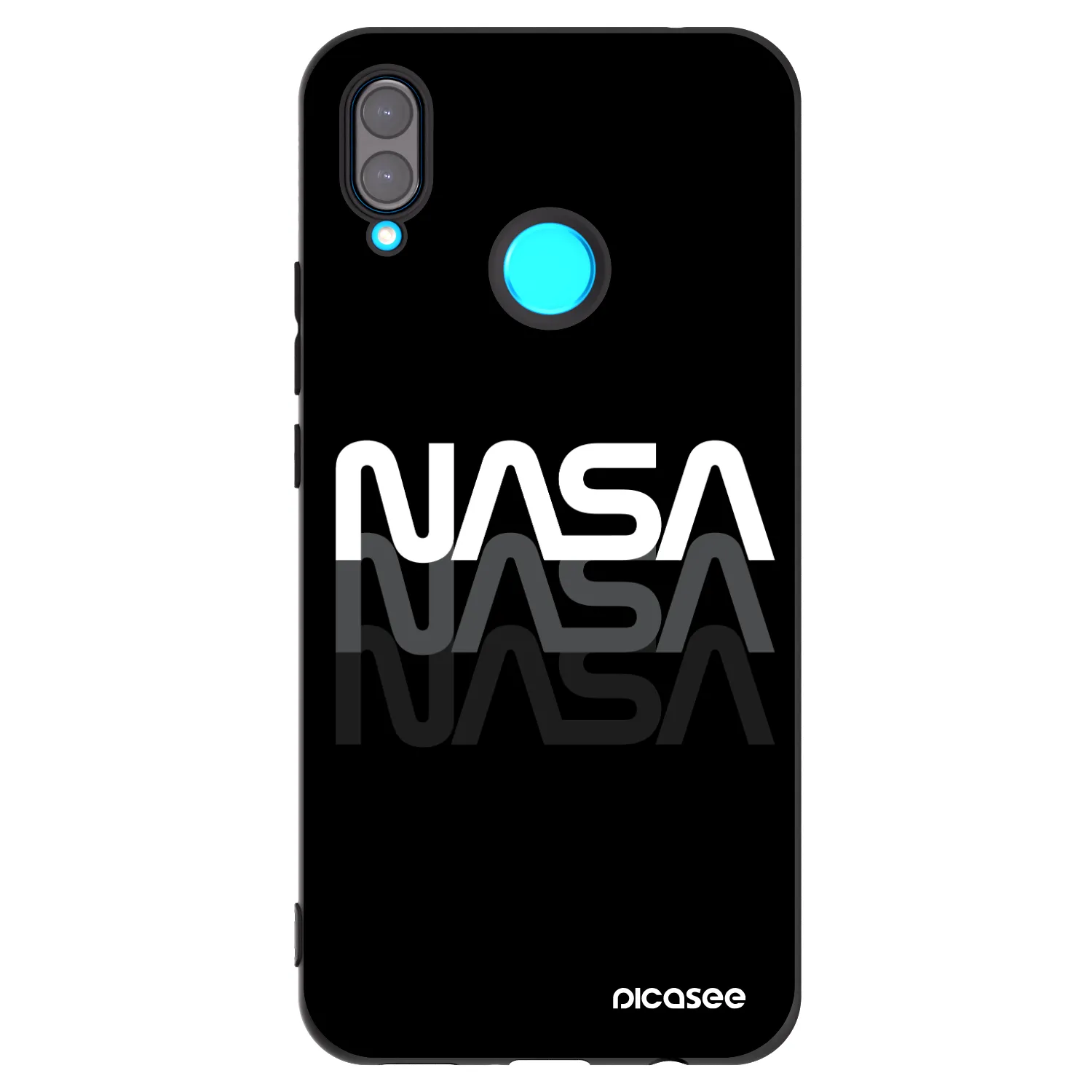 Picasee silikonowe czarne etui na Huawei Nova 3i - NASA Triple