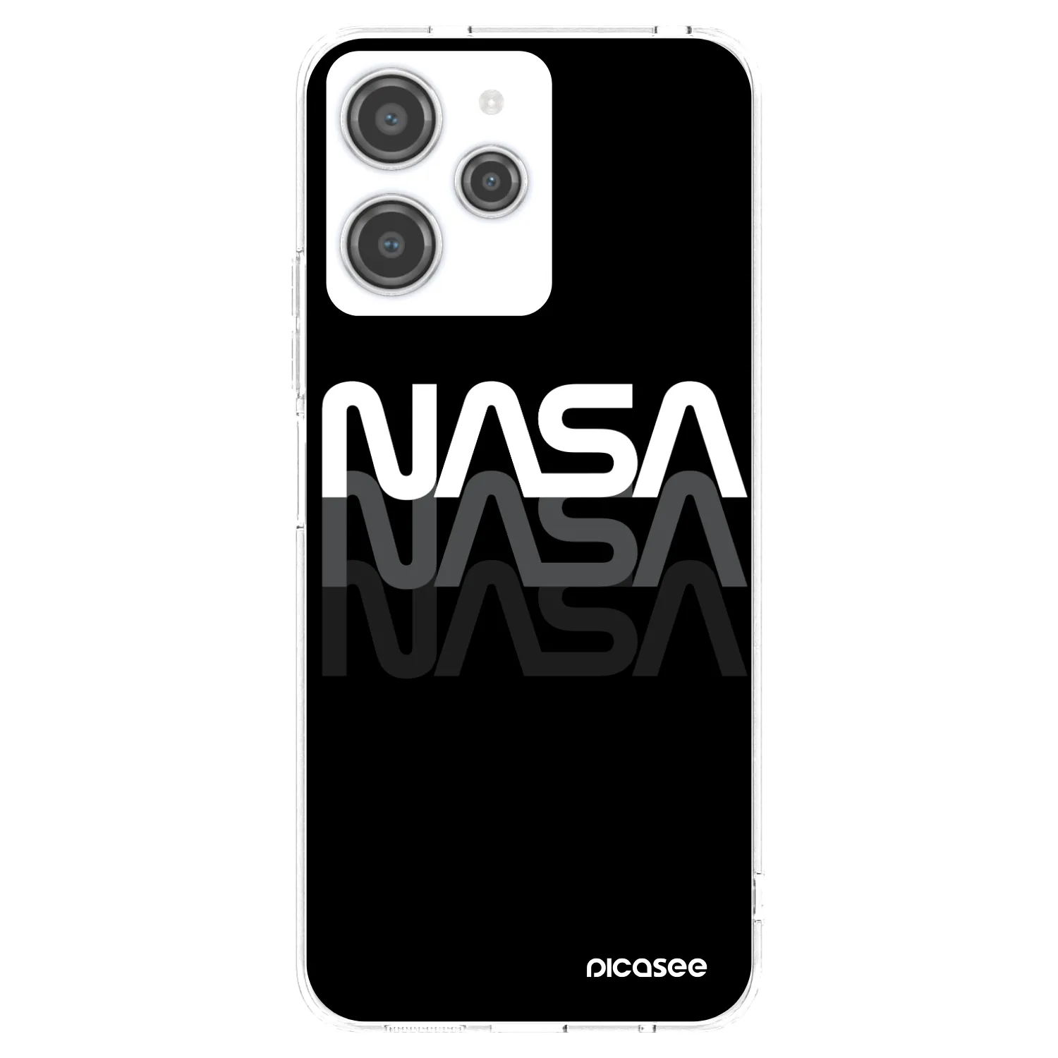Picasee silikonowe przeźroczyste etui na Xiaomi Redmi 12 4G - NASA Triple