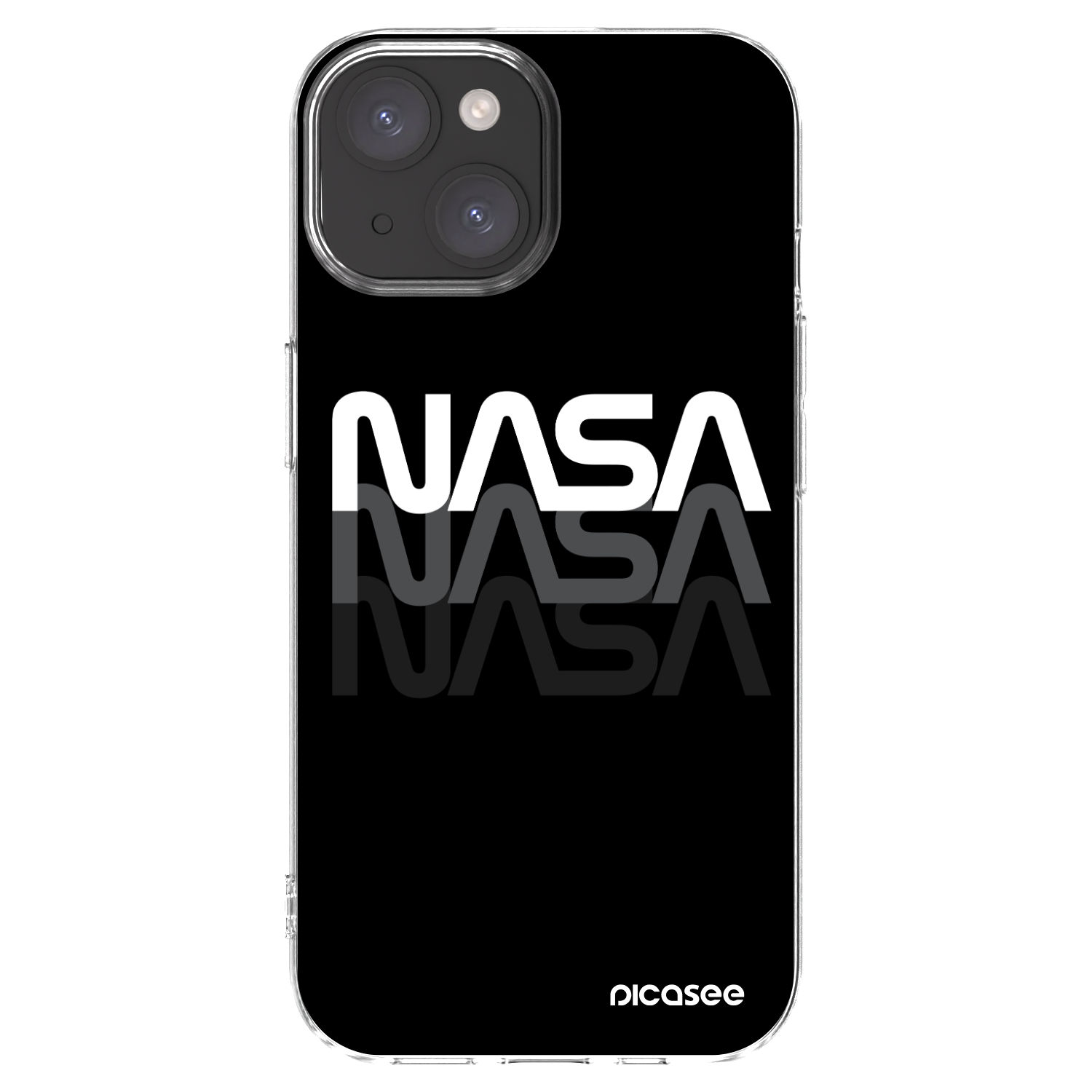Picasee silikonowe przeźroczyste etui na Apple iPhone 15 - NASA Triple