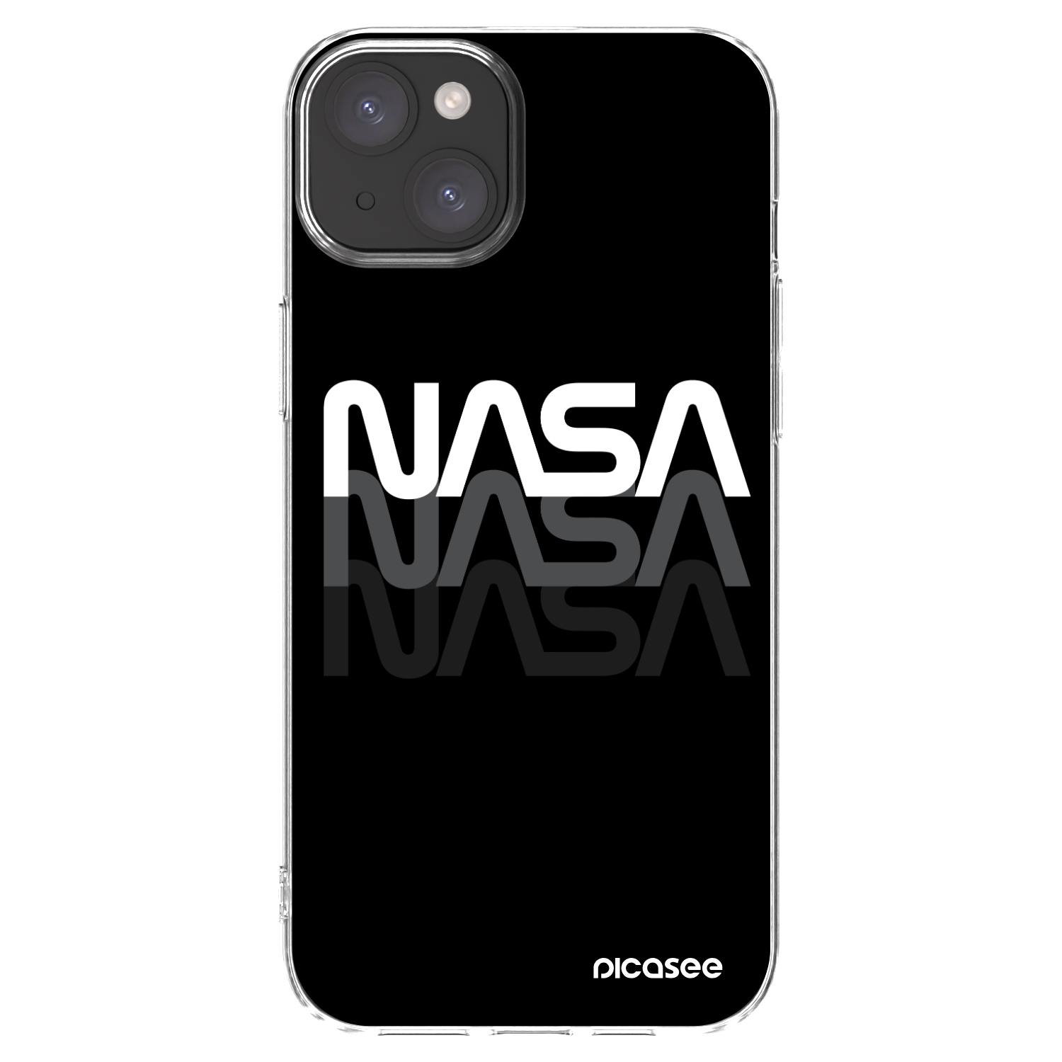 Picasee silikonowe przeźroczyste etui na Apple iPhone 15 Plus - NASA Triple