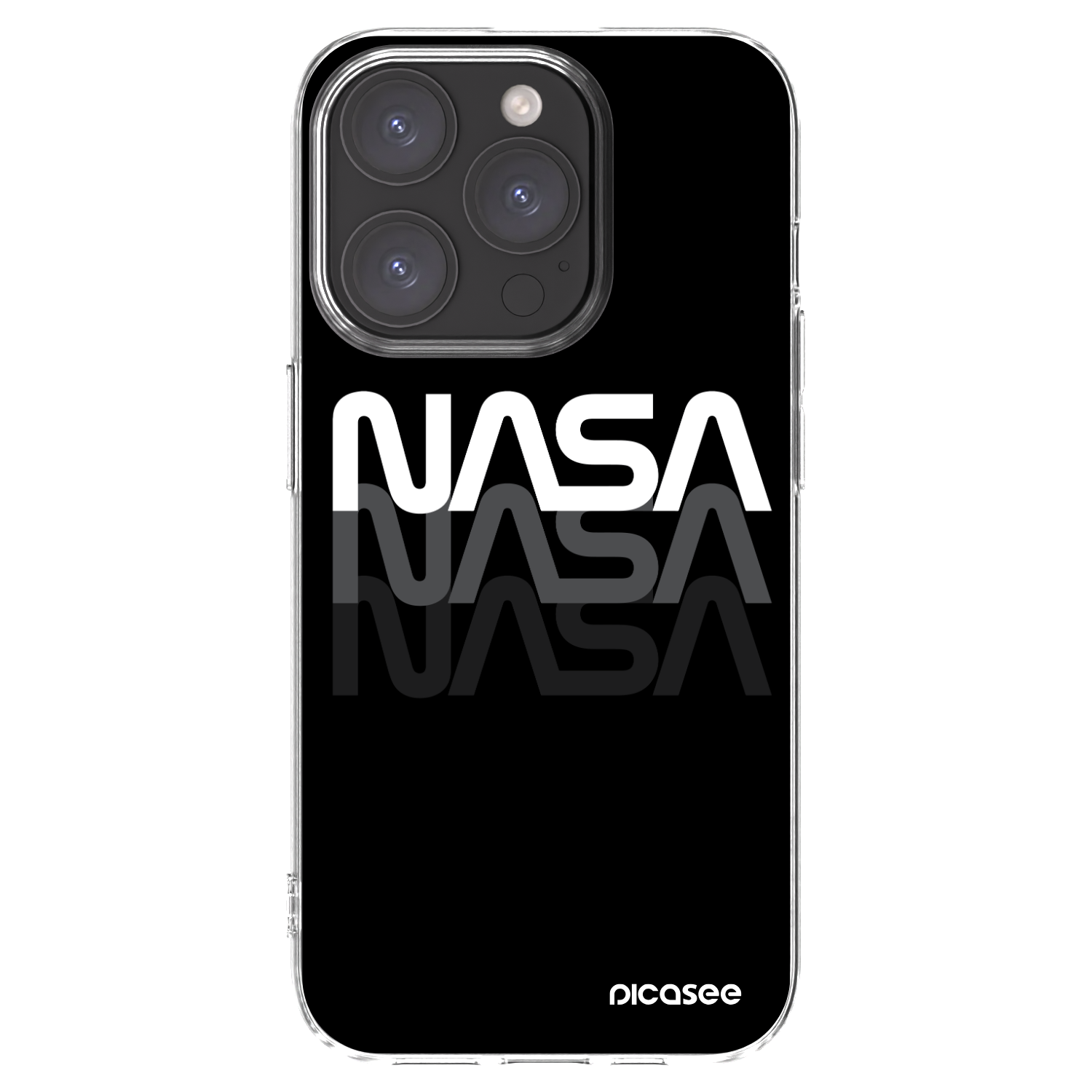 Picasee silikonowe przeźroczyste etui na Apple iPhone 15 Pro - NASA Triple