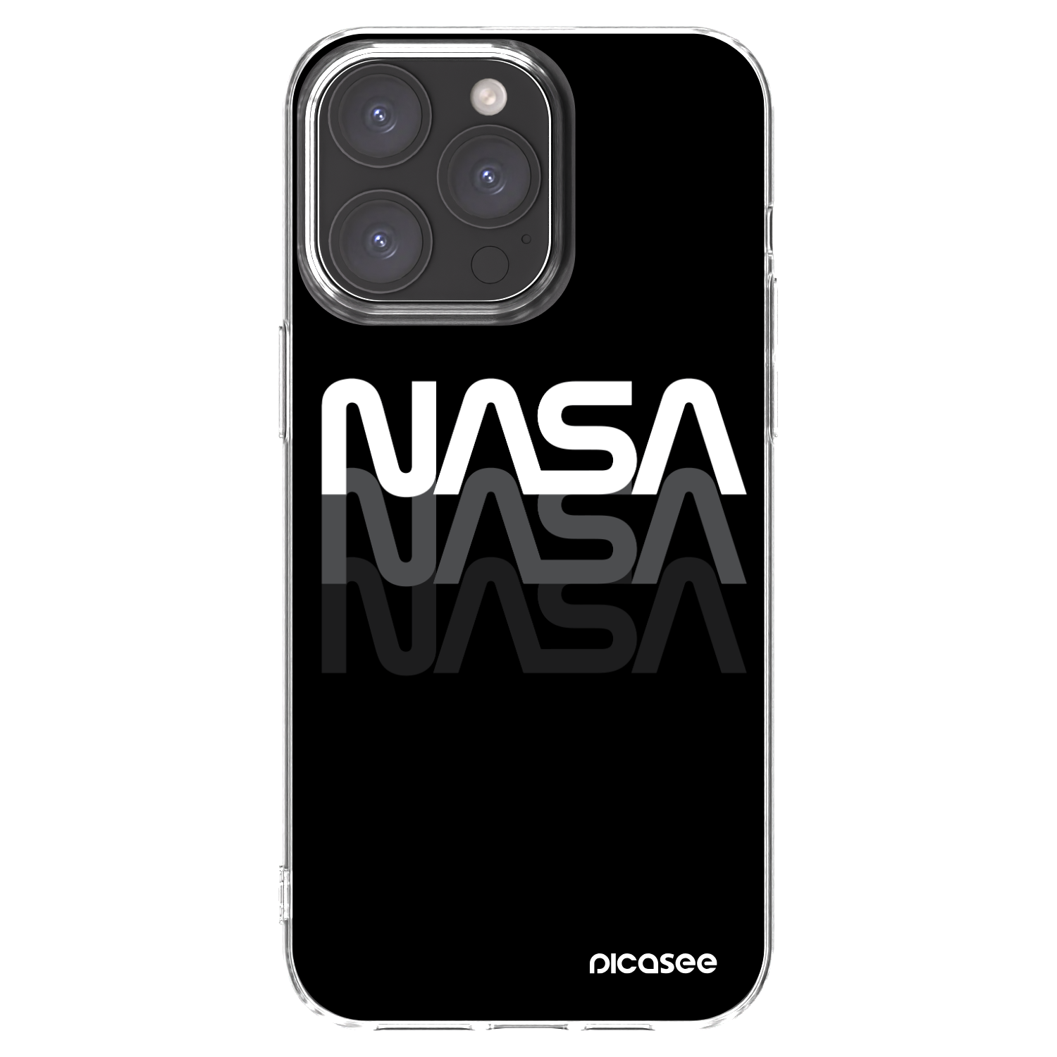 Picasee silikonowe przeźroczyste etui na Apple iPhone 15 Pro Max - NASA Triple
