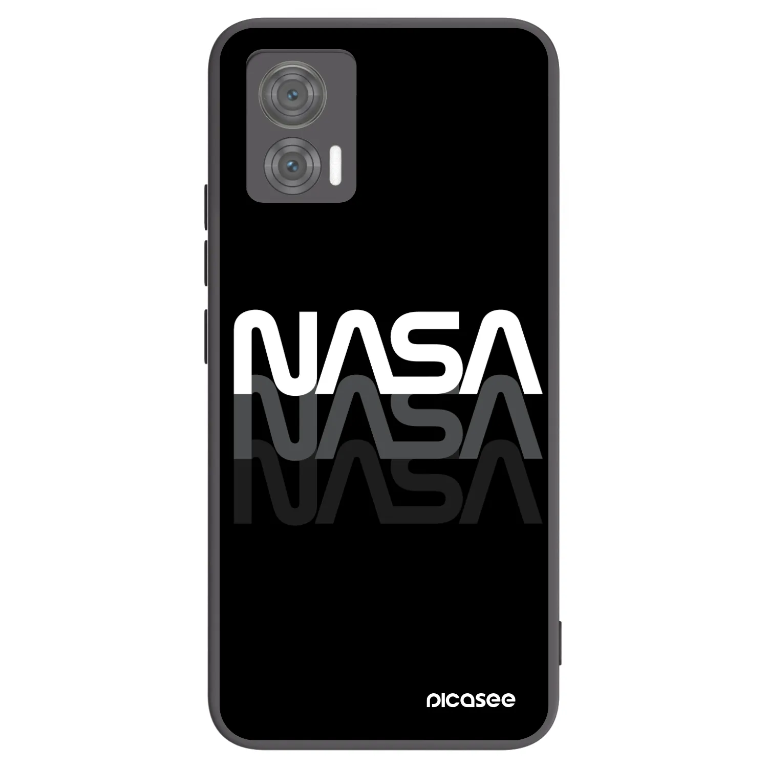 Picasee silikonowe czarne etui na Motorola Edge 30 Neo - NASA Triple