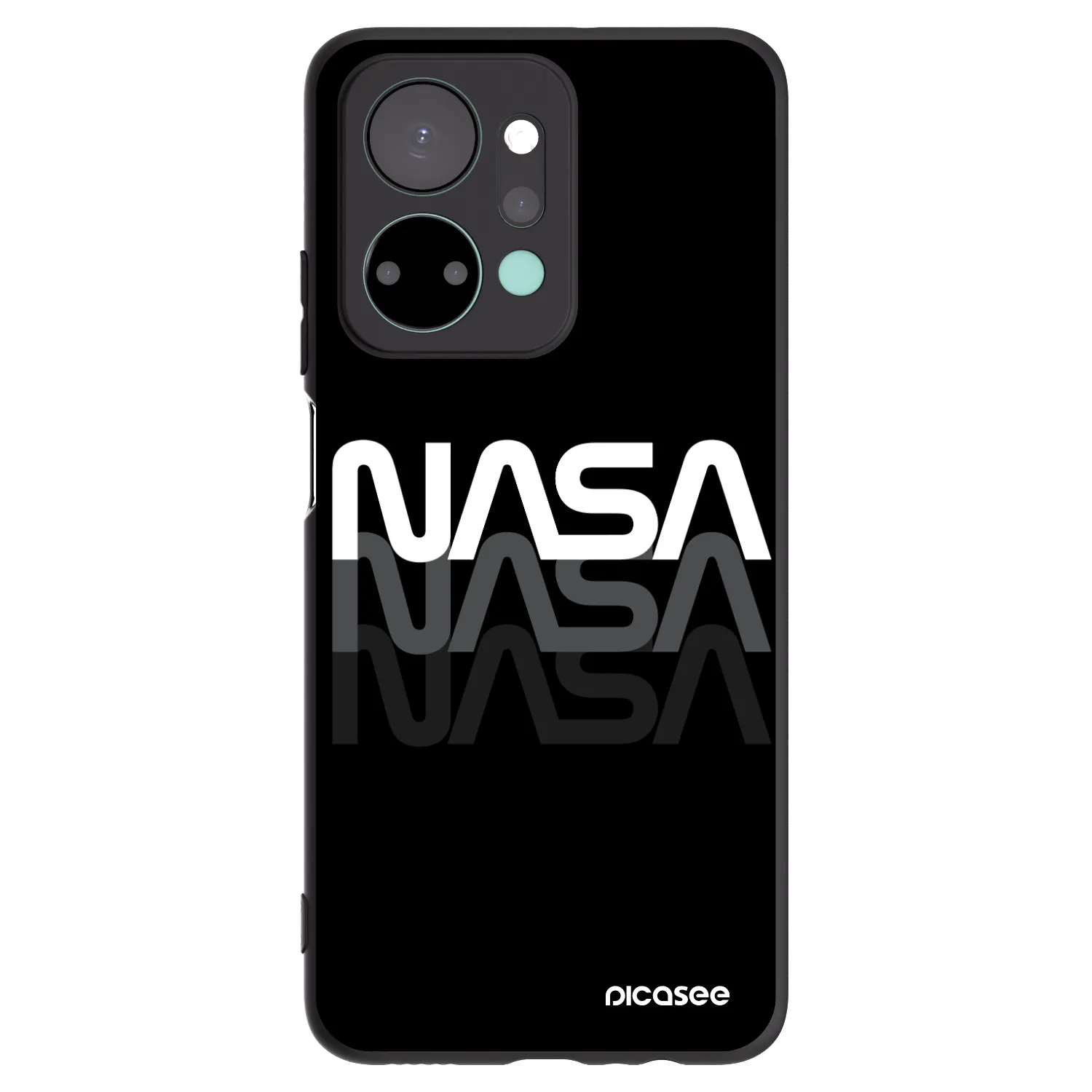 Picasee silikonowe czarne etui na Honor X7a - NASA Triple