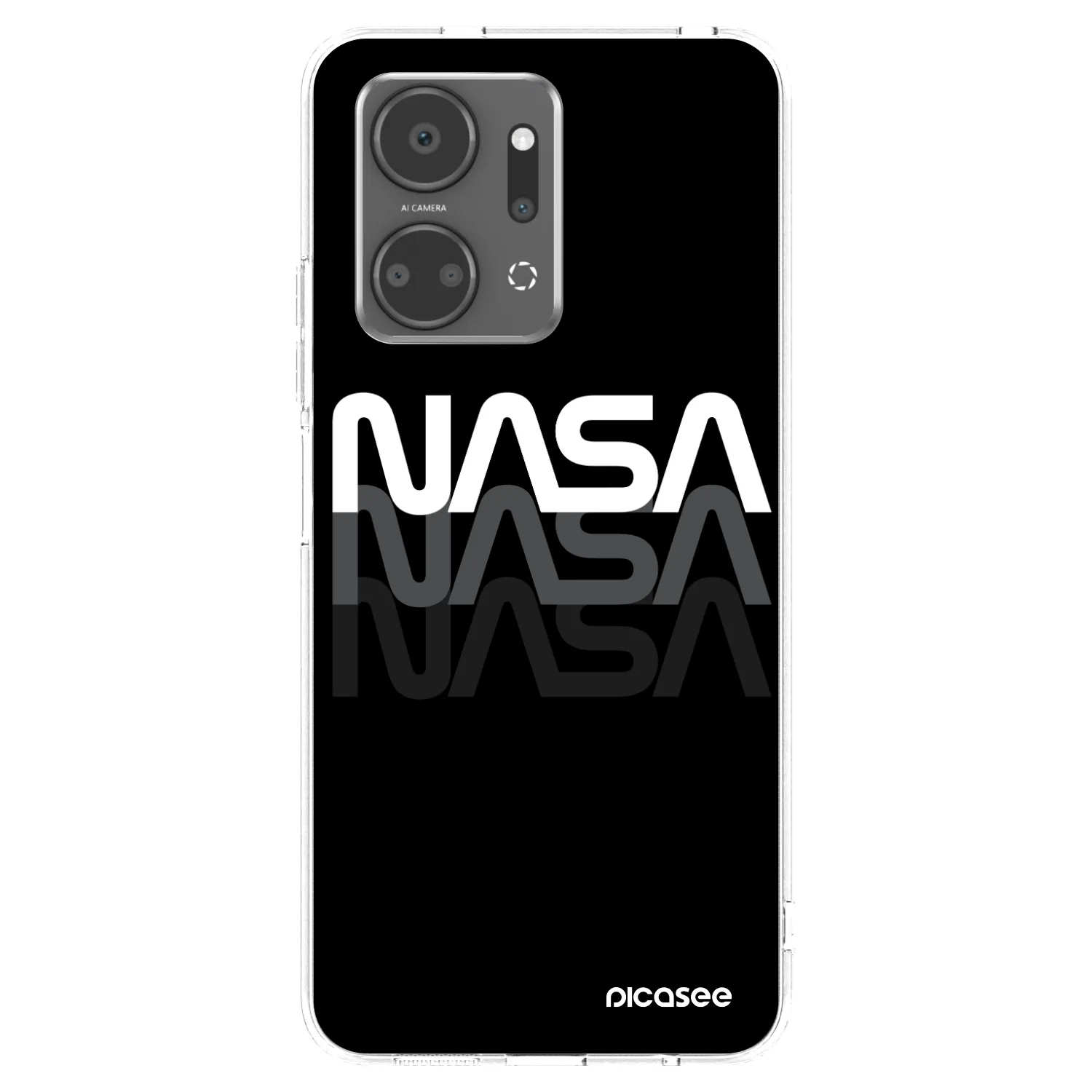 Picasee silikonowe przeźroczyste etui na Honor X7a - NASA Triple