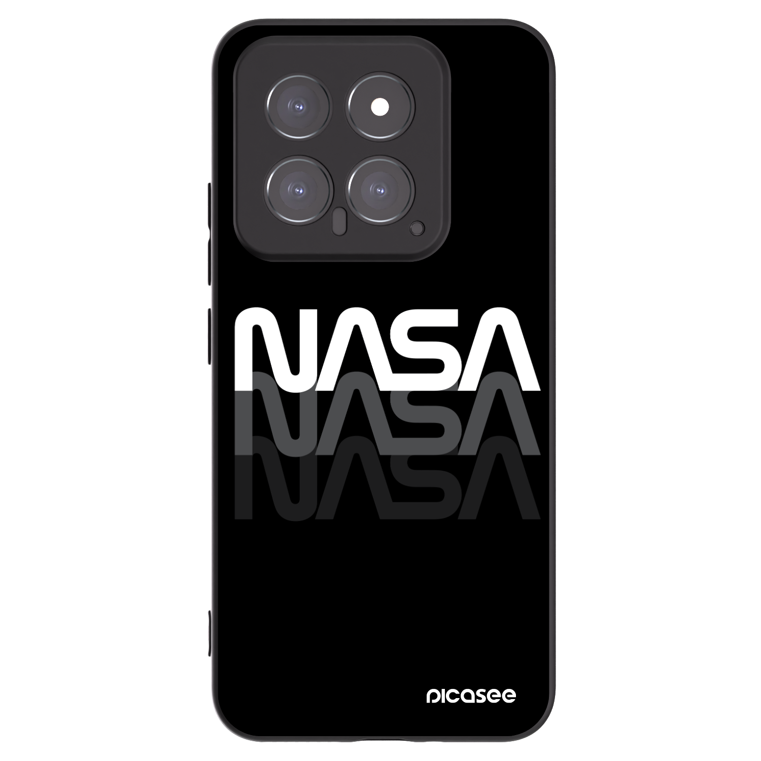Picasee silikonowe czarne etui na Xiaomi 14 - NASA Triple