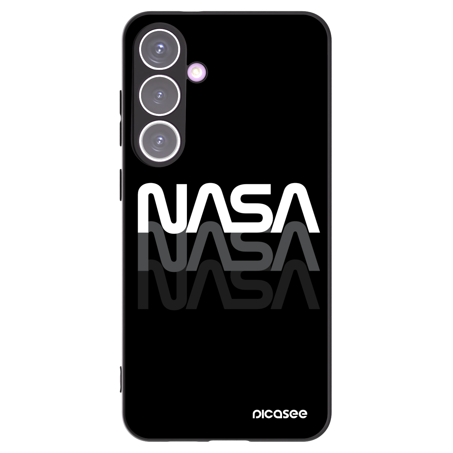 Picasee silikonowe czarne etui na Samsung Galaxy S24+ S926B 5G - NASA Triple