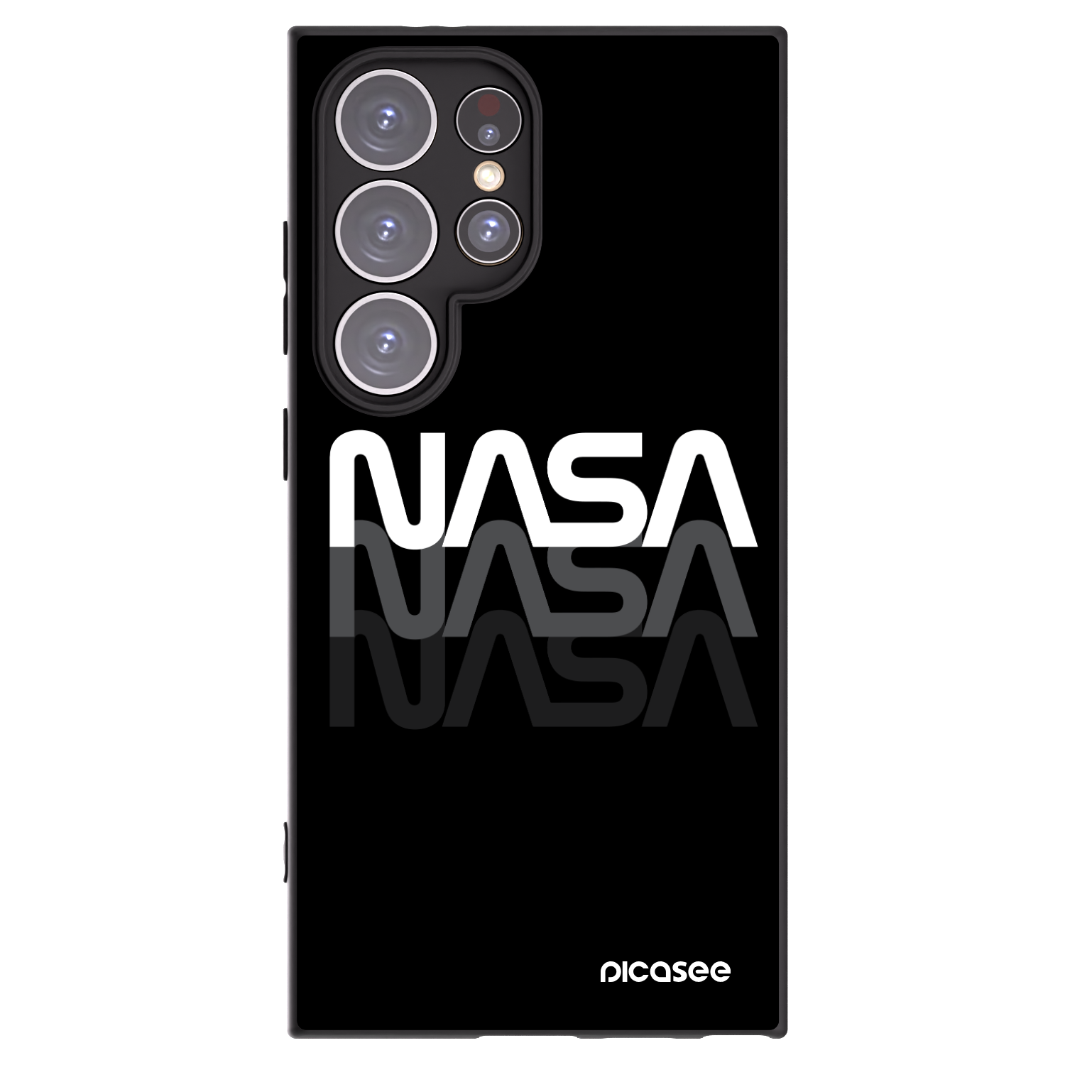 Picasee silikonowe czarne etui na Samsung Galaxy S24 Ultra S928B 5G - NASA Triple