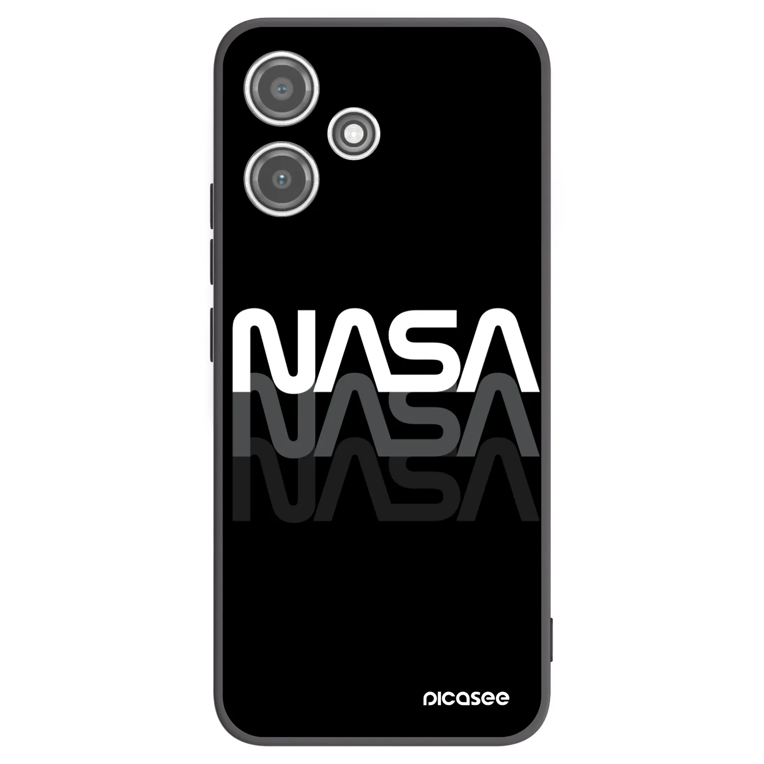 Picasee silikonowe czarne etui na Xiaomi Redmi 12 5G - NASA Triple