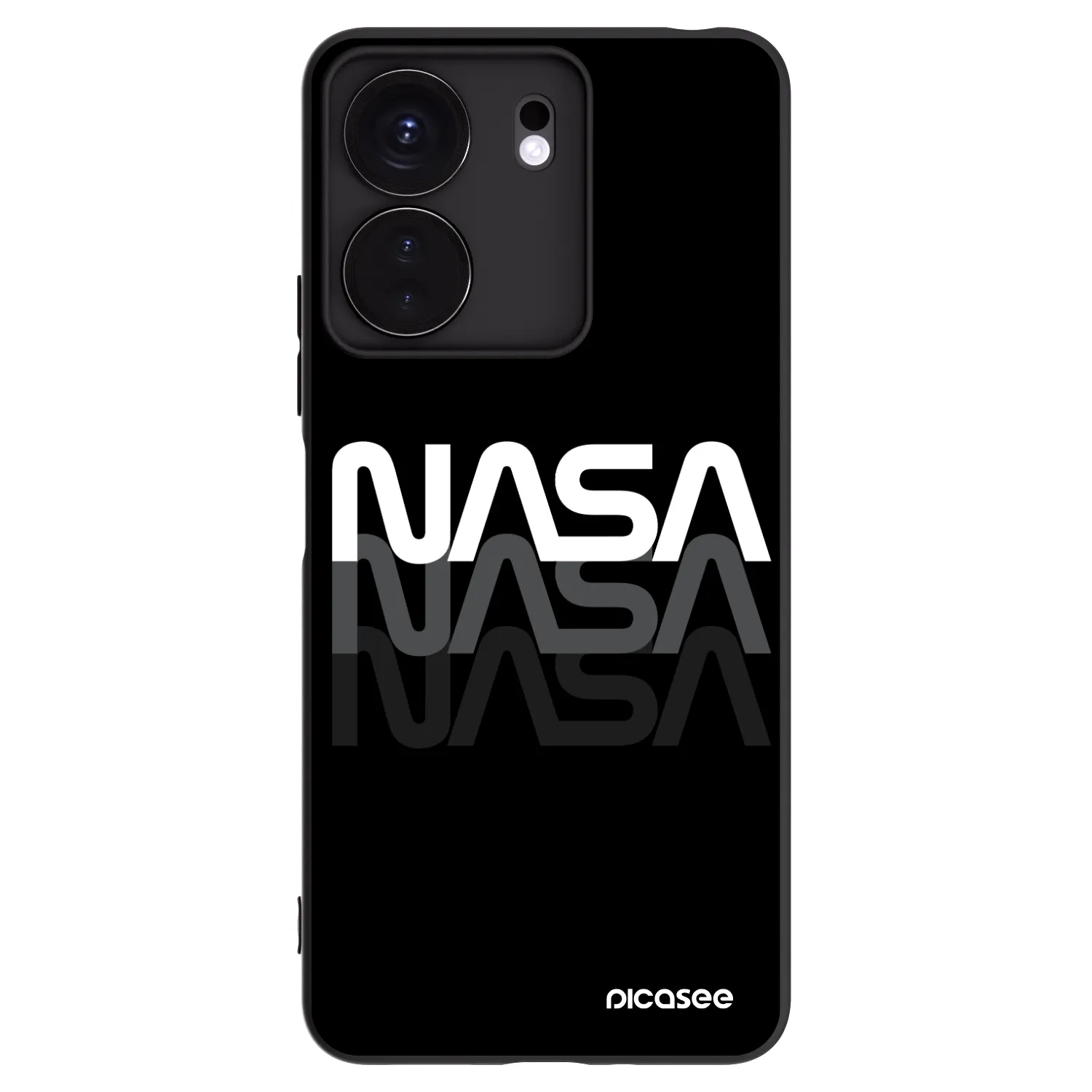 Picasee silikonowe czarne etui na Xiaomi Redmi 13C 4G - NASA Triple