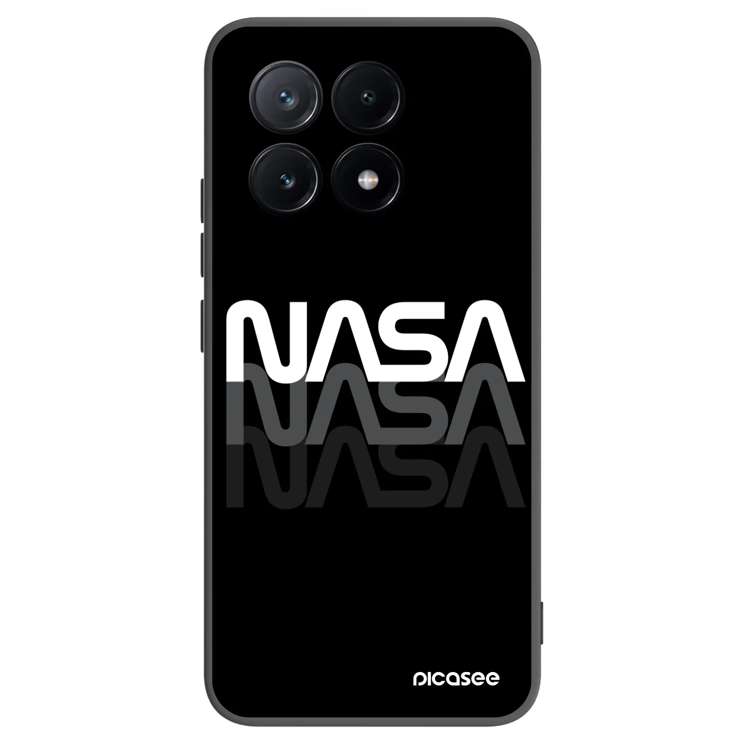 Picasee silikonowe czarne etui na Xiaomi Poco X6 Pro - NASA Triple