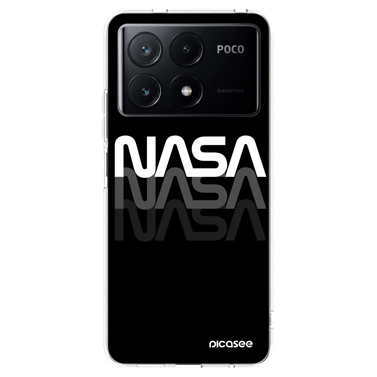 Picasee silikonowe przeźroczyste etui na Xiaomi Poco X6 Pro - NASA Triple