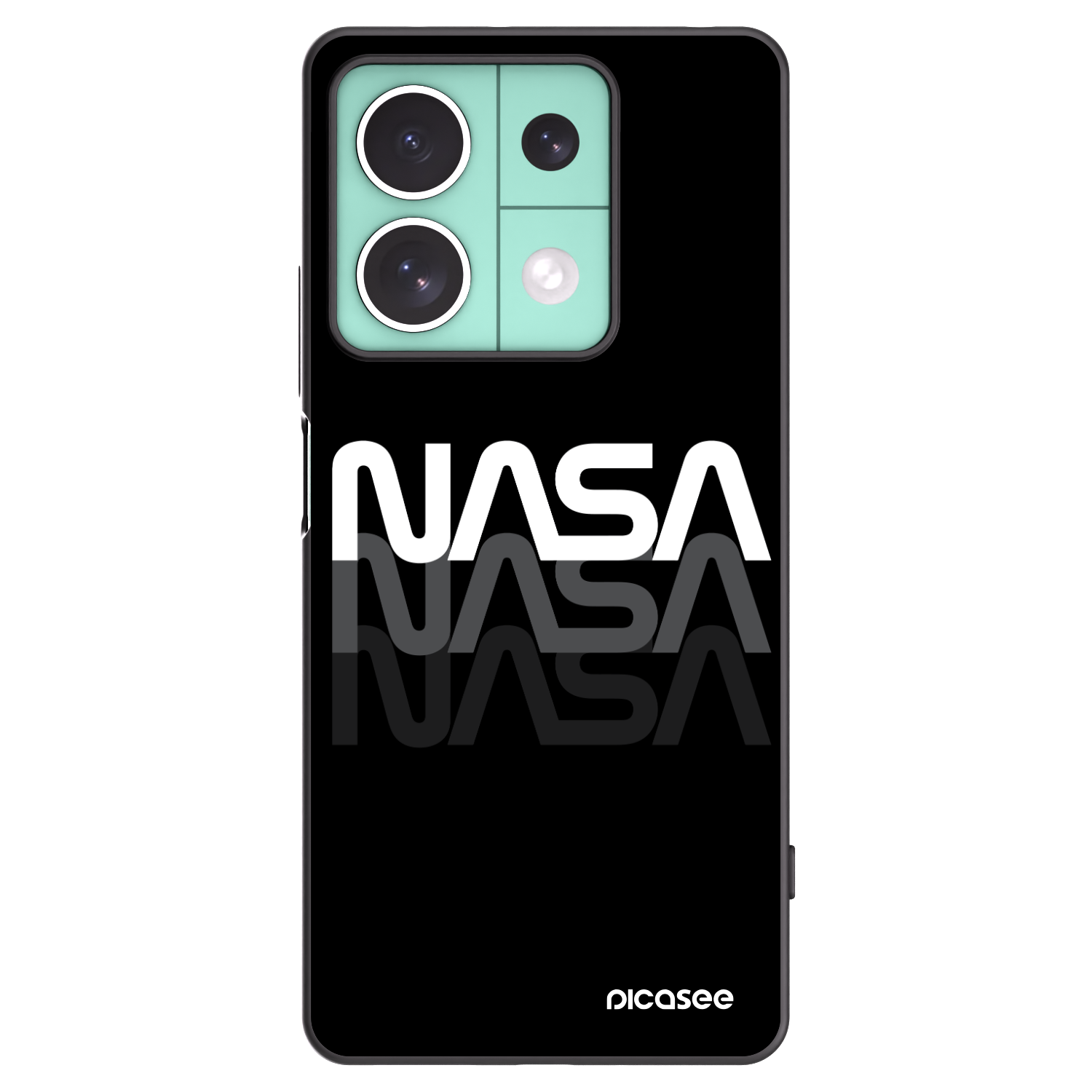Picasee silikonowe czarne etui na Xiaomi Redmi Note 13 5G - NASA Triple