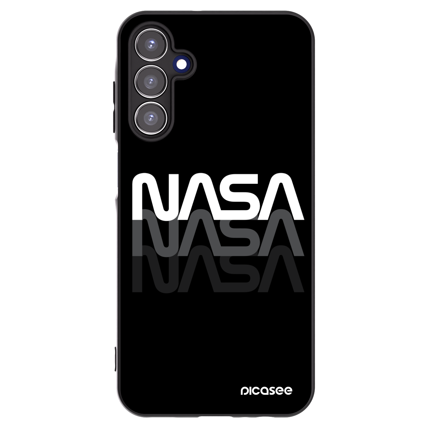 Picasee silikonowe czarne etui na Samsung Galaxy A15 A155F 4G - NASA Triple