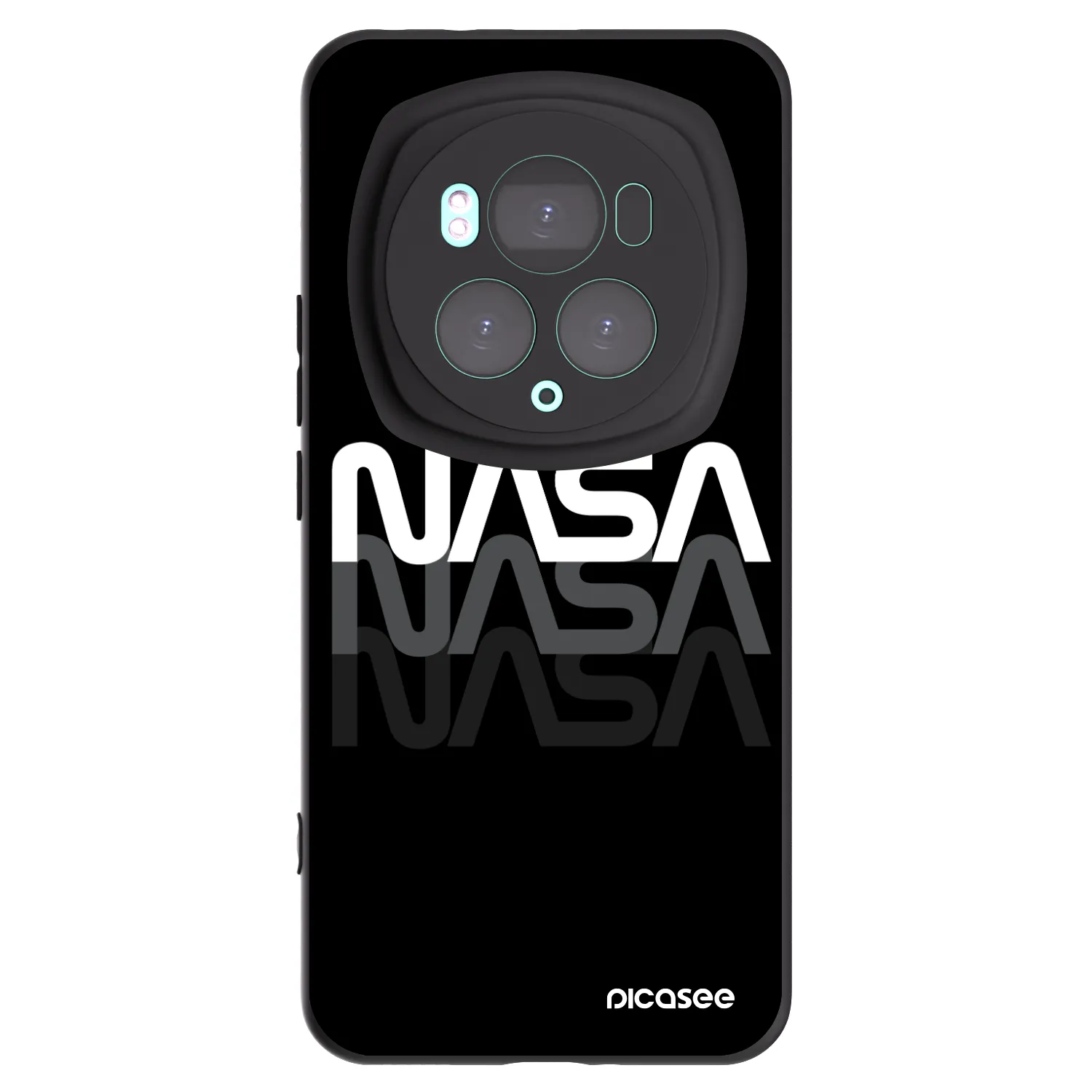 Picasee silikonowe czarne etui na Honor Magic6 Pro - NASA Triple