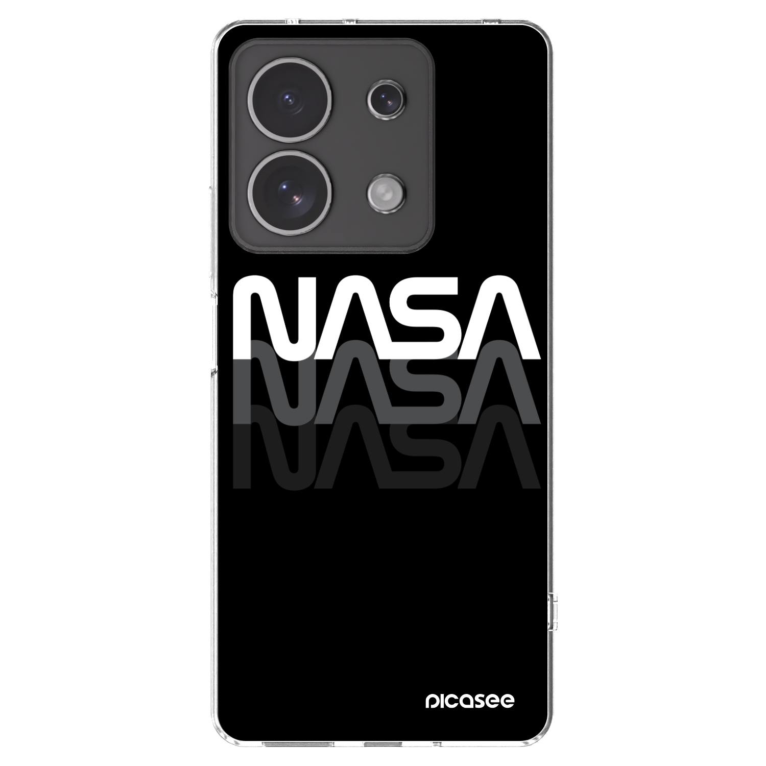 Picasee silikonowe przeźroczyste etui na Xiaomi Redmi Note 13 4G - NASA Triple