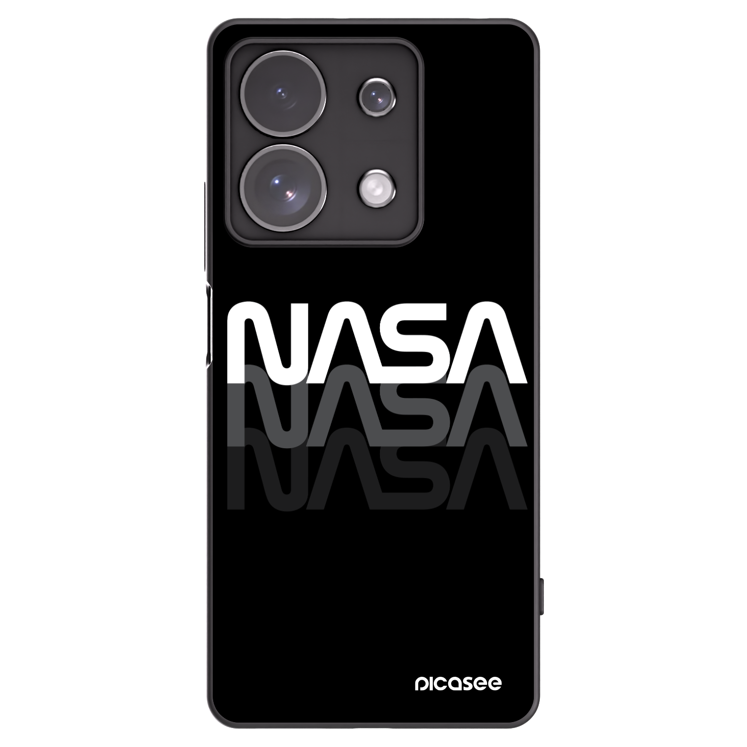 Picasee silikonowe czarne etui na Xiaomi Redmi Note 13 Pro 4G - NASA Triple