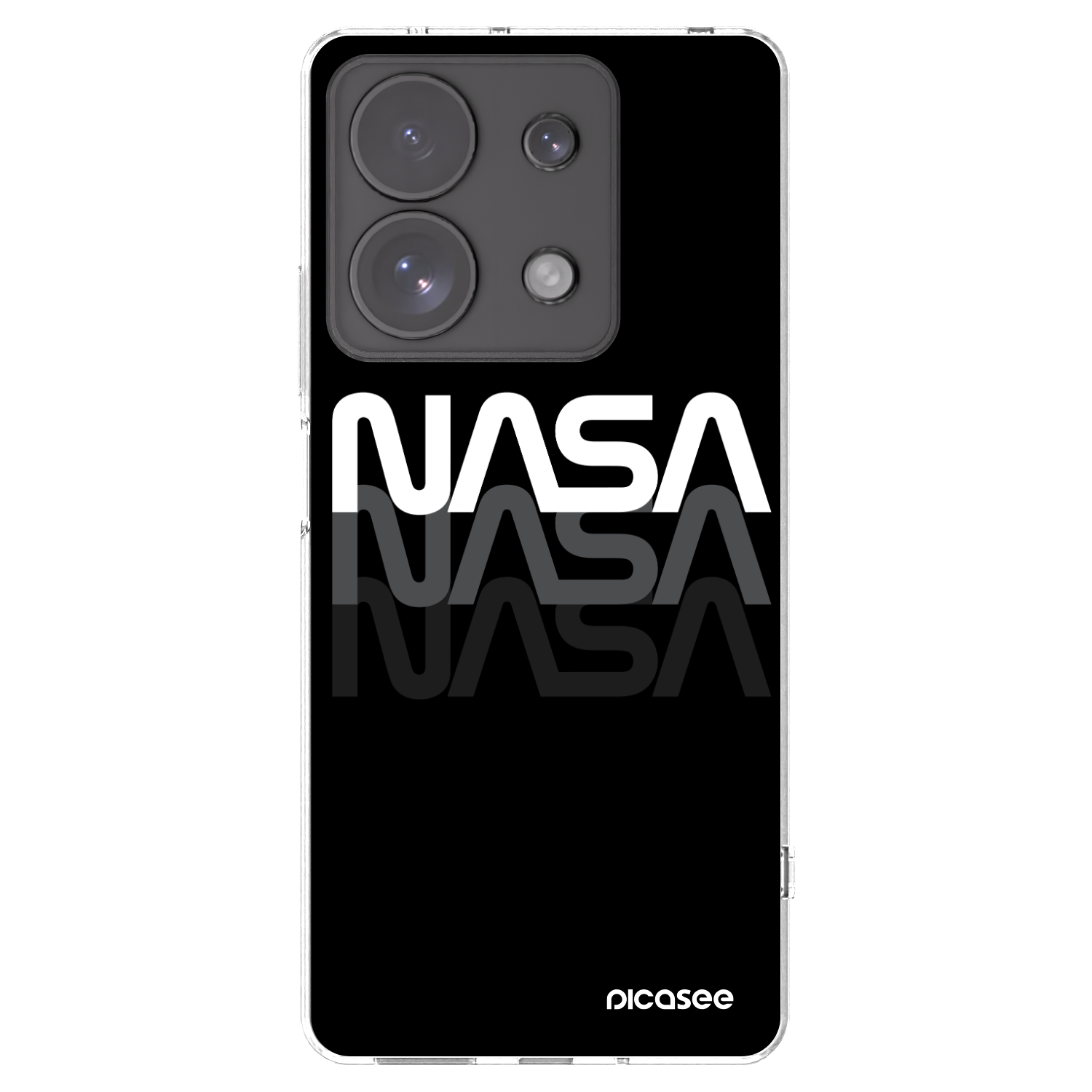 Picasee silikonowe przeźroczyste etui na Xiaomi Redmi Note 13 Pro 4G - NASA Triple