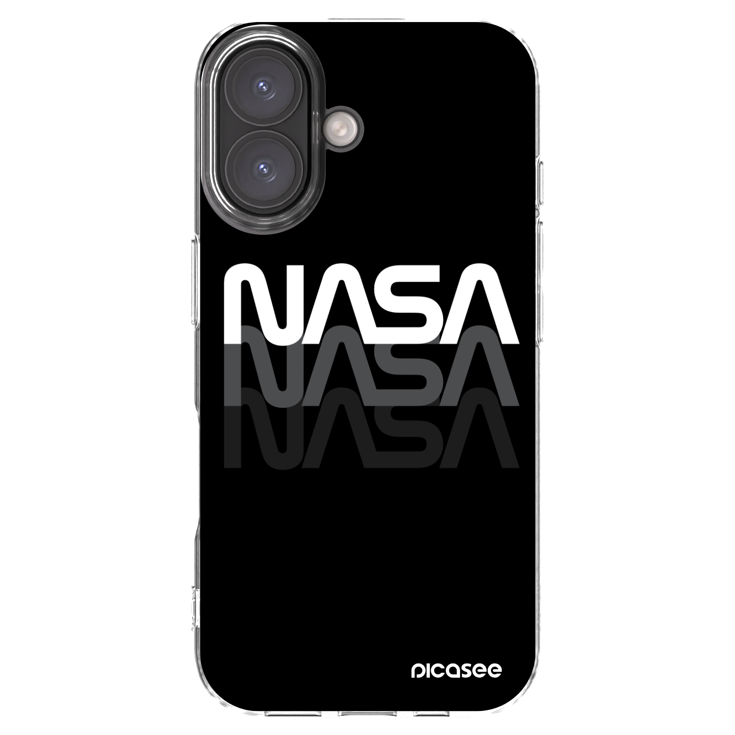 Picasee silikonowe przeźroczyste etui na Apple iPhone 16 - NASA Triple