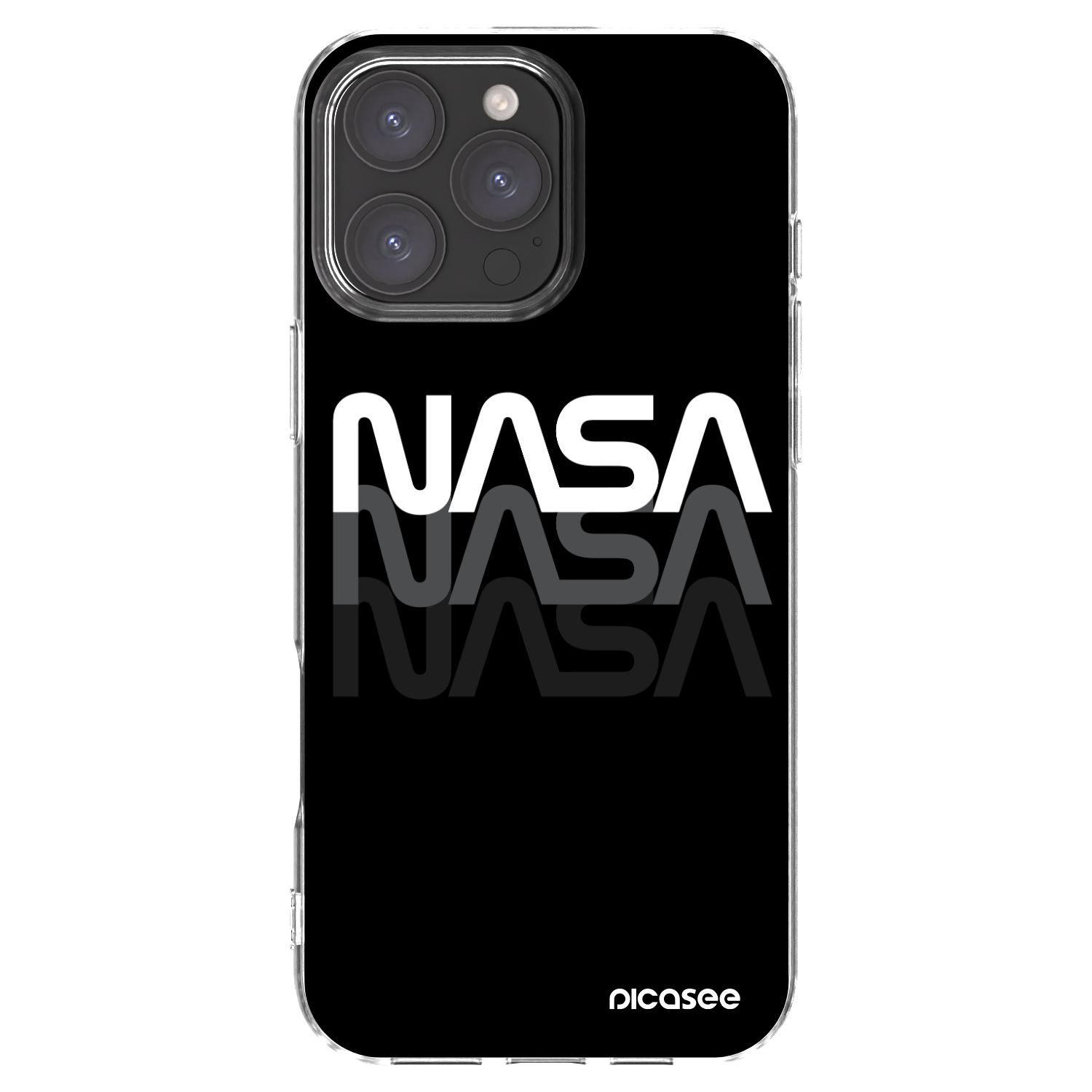 Picasee silikonowe przeźroczyste etui na Apple iPhone 16 Pro Max - NASA Triple