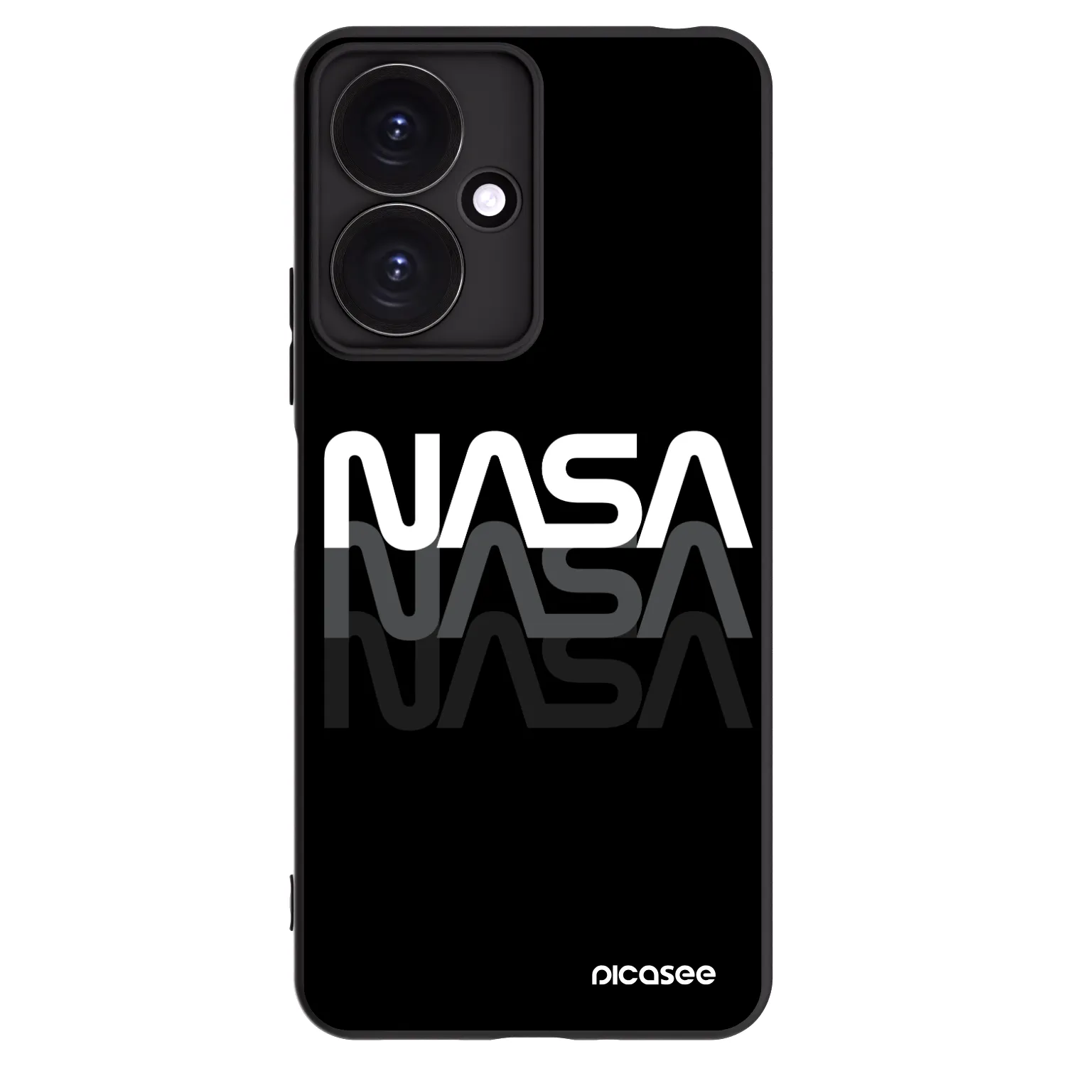 Picasee silikonowe czarne etui na Xiaomi Redmi 13C 5G - NASA Triple
