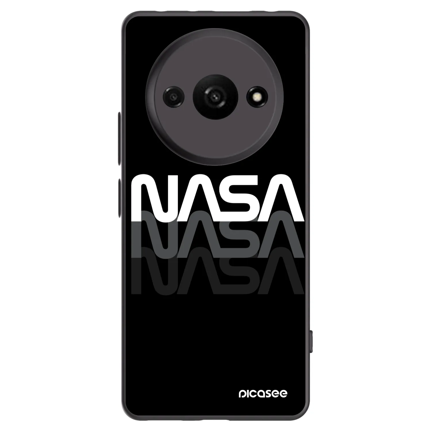 Picasee silikonowe czarne etui na Xiaomi Redmi A3 - NASA Triple