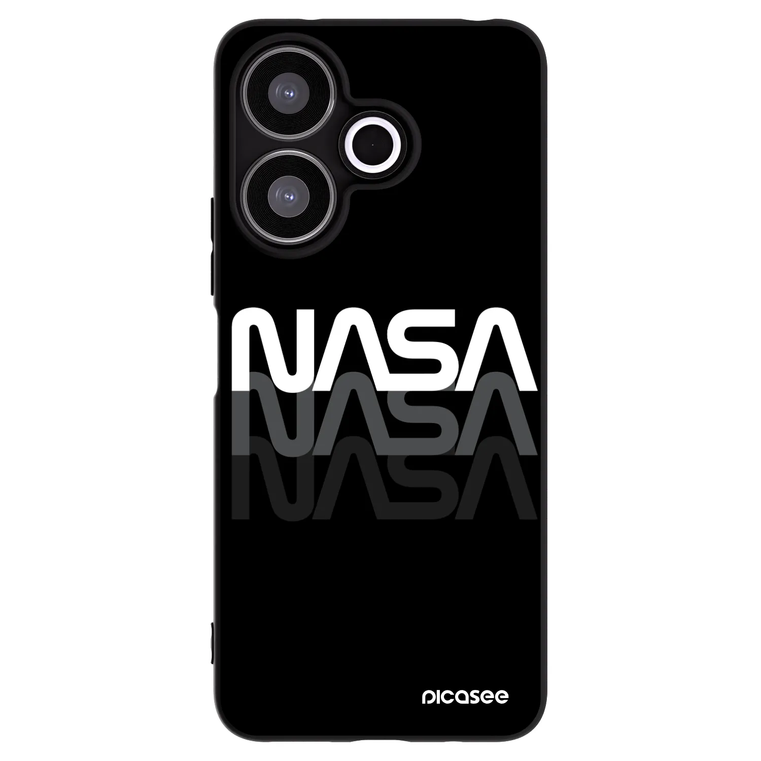 Picasee silikonowe czarne etui na Xiaomi Redmi 13 4G - NASA Triple