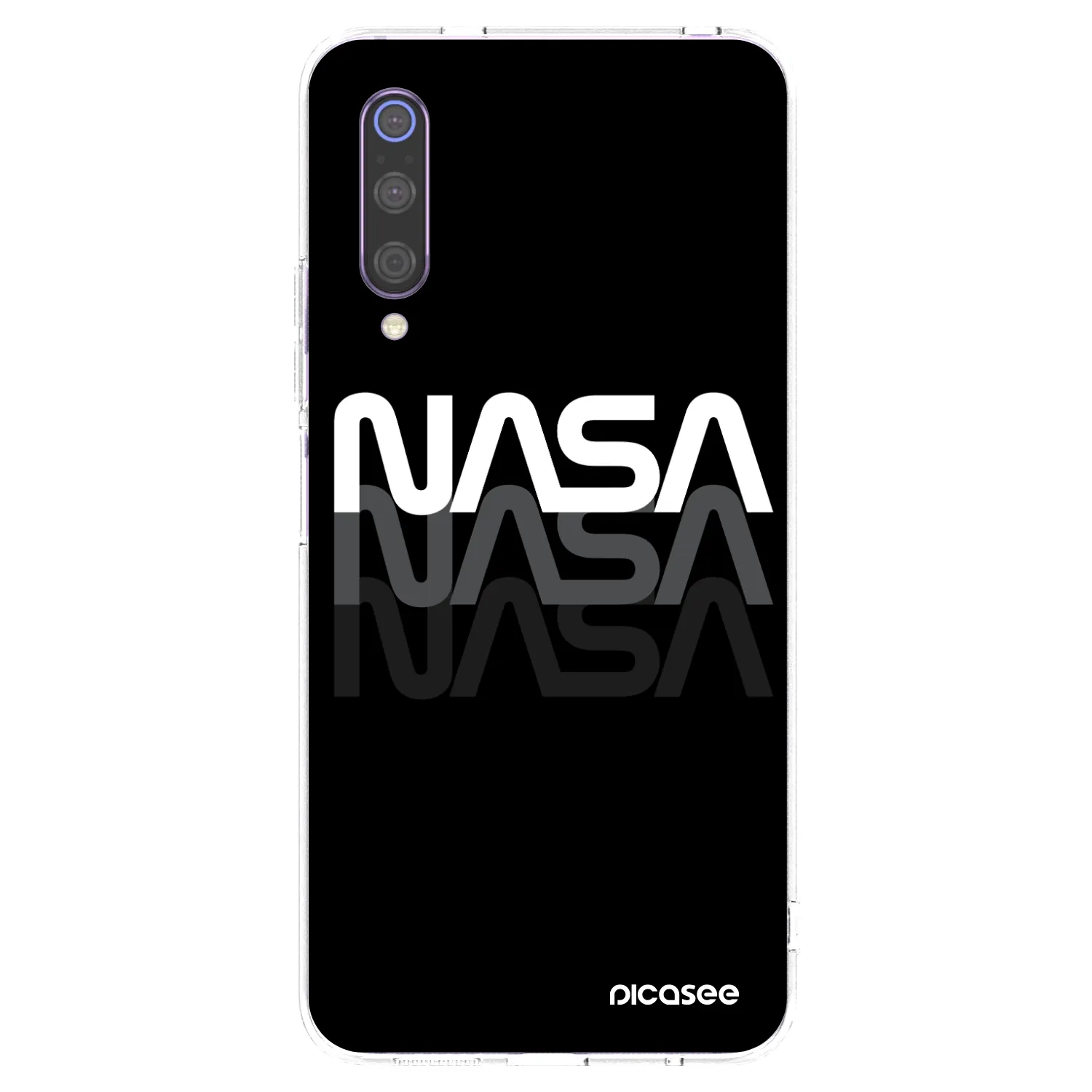 Picasee silikonowe przeźroczyste etui na Xiaomi Mi 9 - NASA Triple