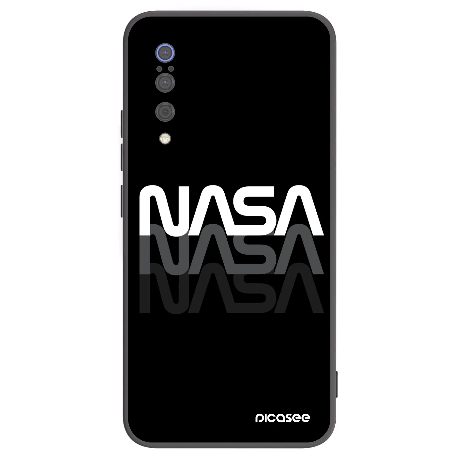 Picasee silikonowe czarne etui na Xiaomi Mi 9 - NASA Triple