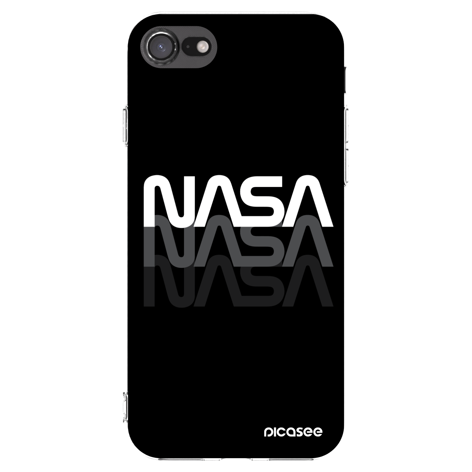 Picasee silikonowe przeźroczyste etui na Apple iPhone 7 - NASA Triple