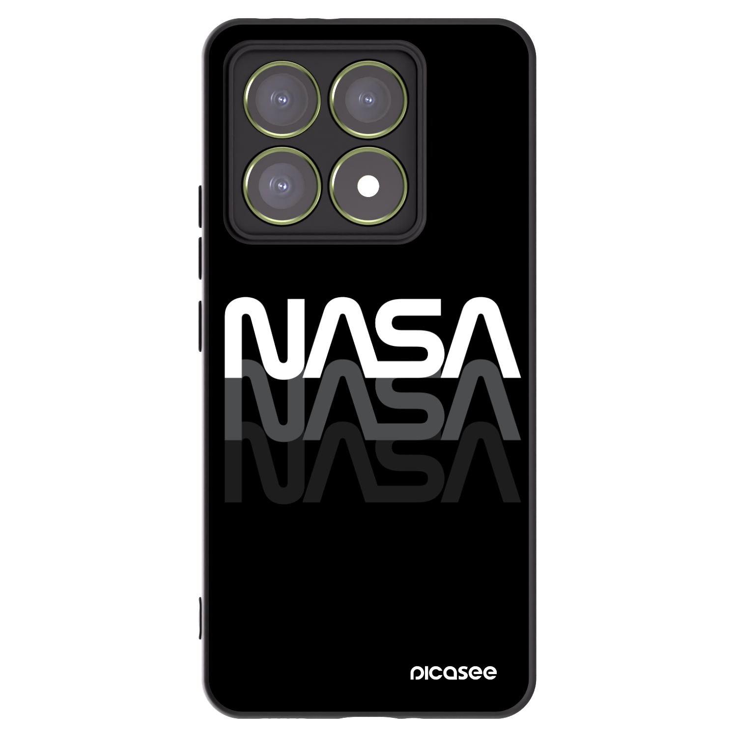 Picasee silikonowe czarne etui na Xiaomi 14T - NASA Triple