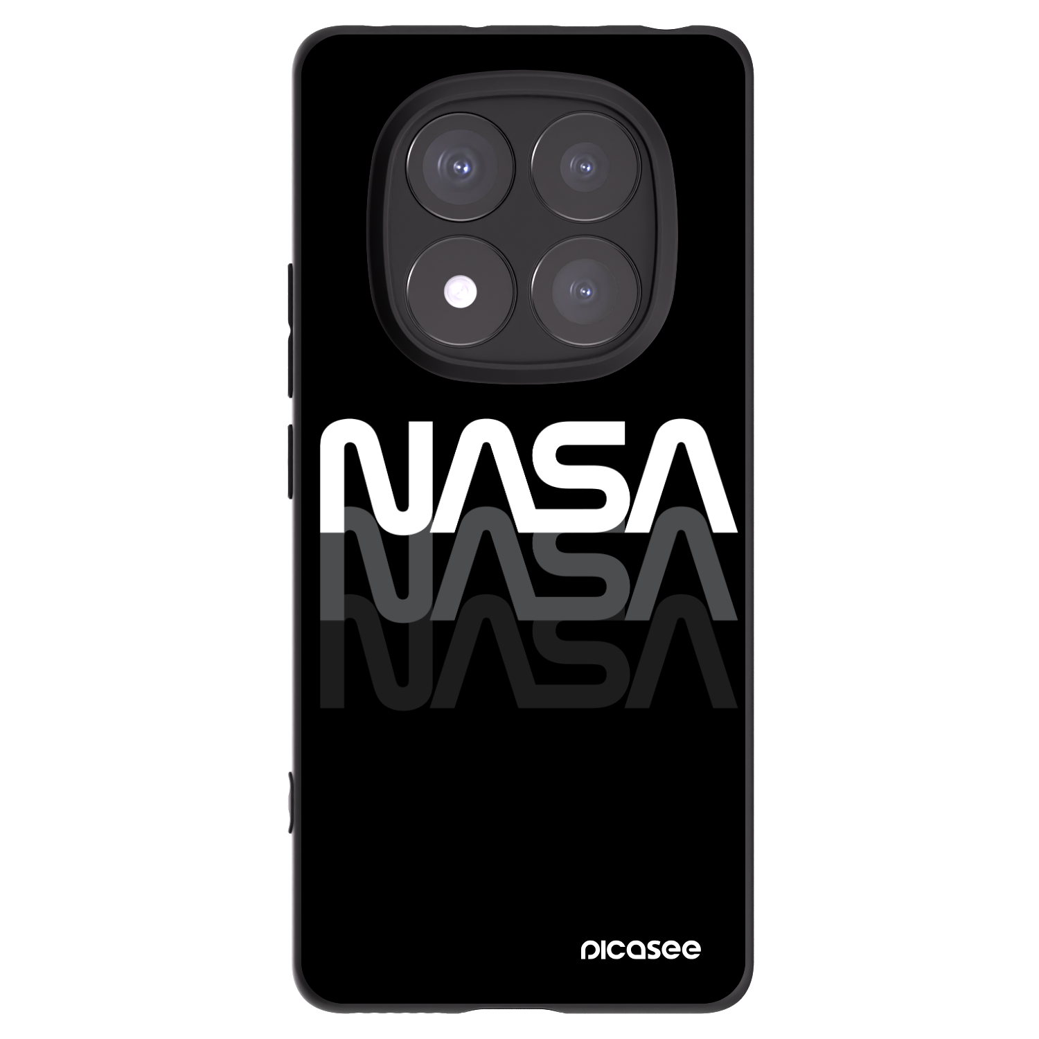 Picasee silikonowe czarne etui na Xiaomi Redmi Note 14 Pro 5G - NASA Triple