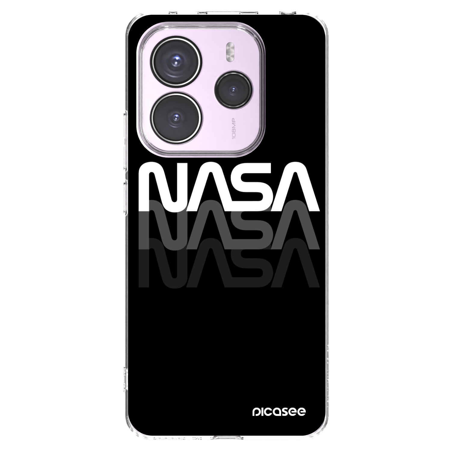 Picasee silikonowe przeźroczyste etui na Xiaomi Redmi Note 14 5G - NASA Triple