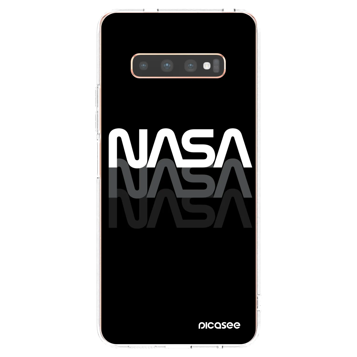 Picasee silikonowe przeźroczyste etui na Samsung Galaxy S10 Plus G975 - NASA Triple
