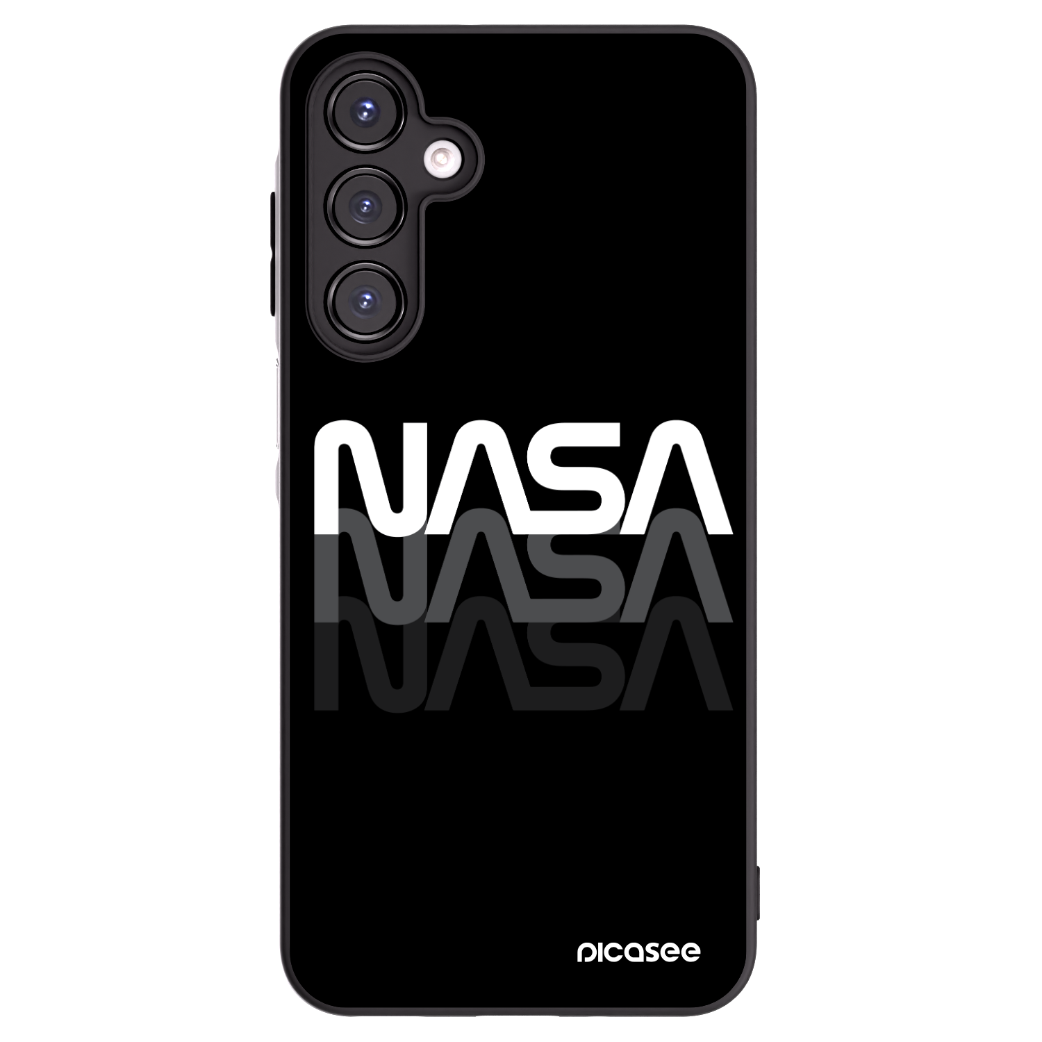 Picasee silikonowe czarne etui na Samsung Galaxy A16 5G - NASA Triple