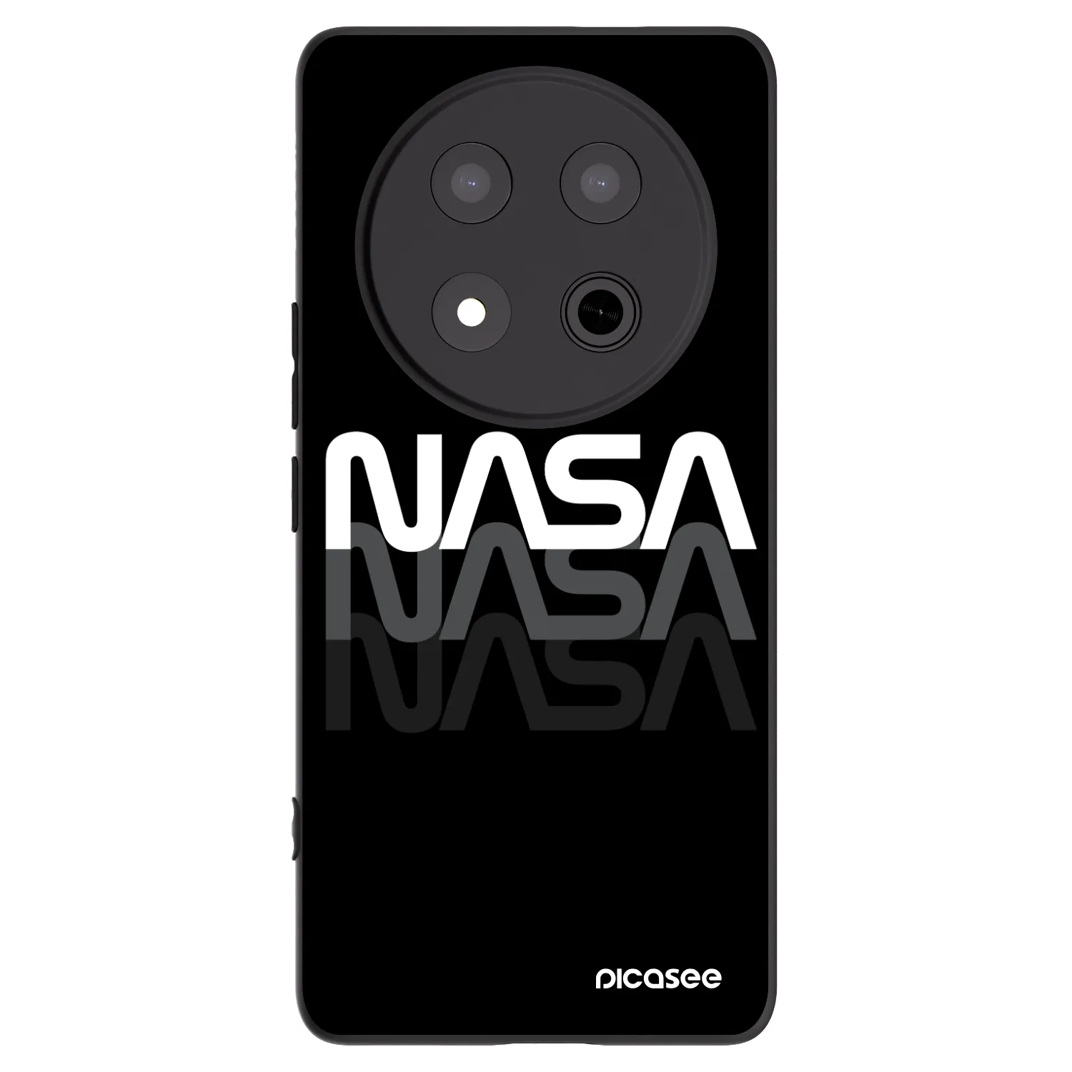Picasee silikonowe czarne etui na Honor Magic7 Lite 5G - NASA Triple